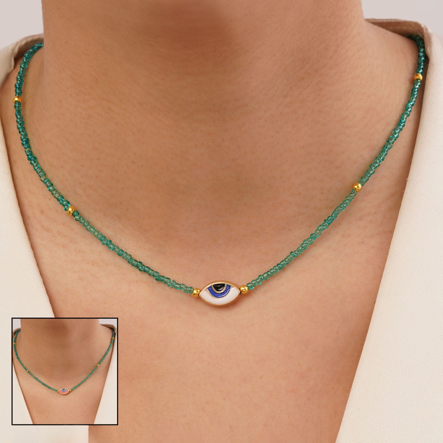 گردنبند استیل فانتزی رنگی