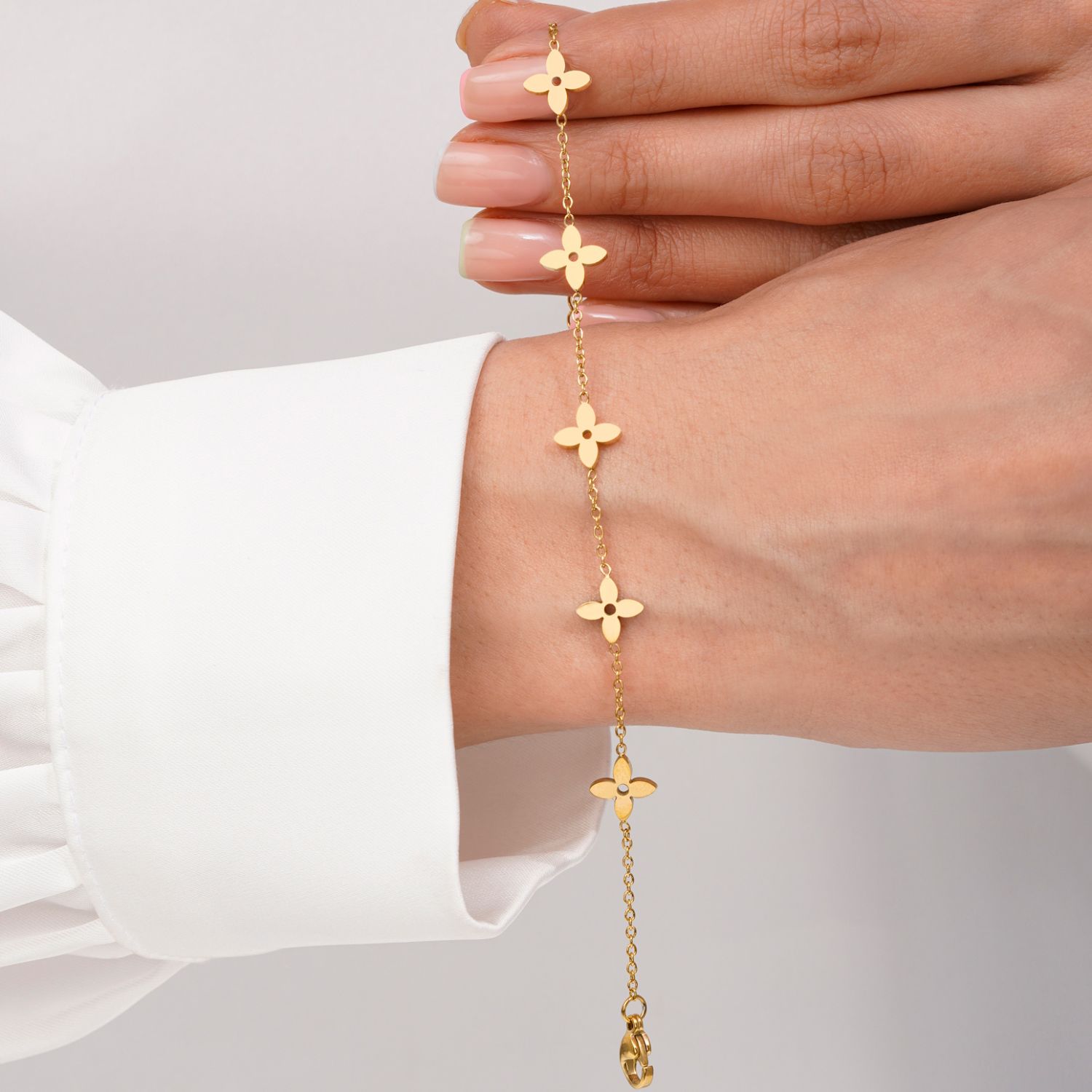 دستبند لویی ویتون استیل 304 طلایی 9 میل