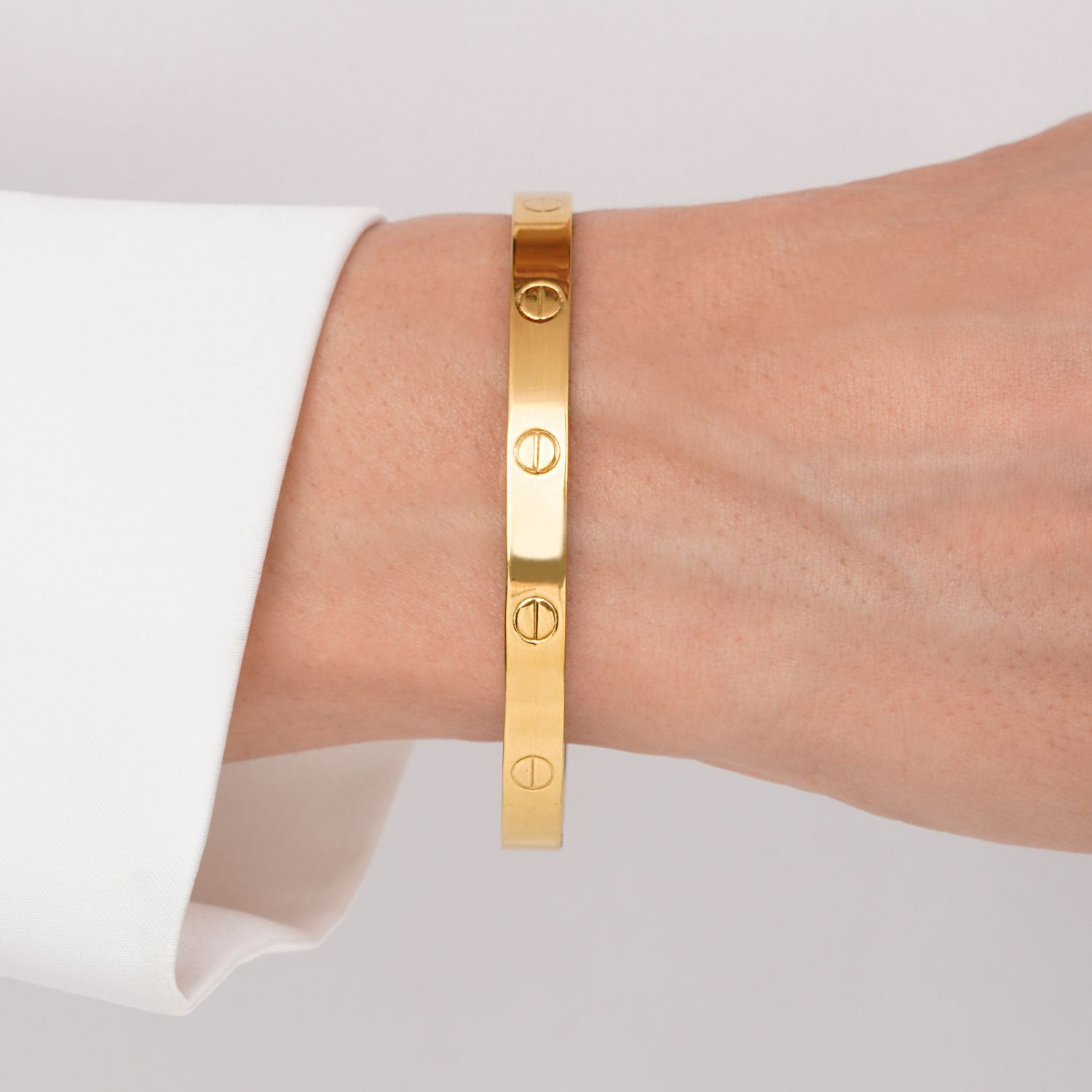 دستبند النگویی کارتیر استیل 304 طلایی 6میل سایز 3