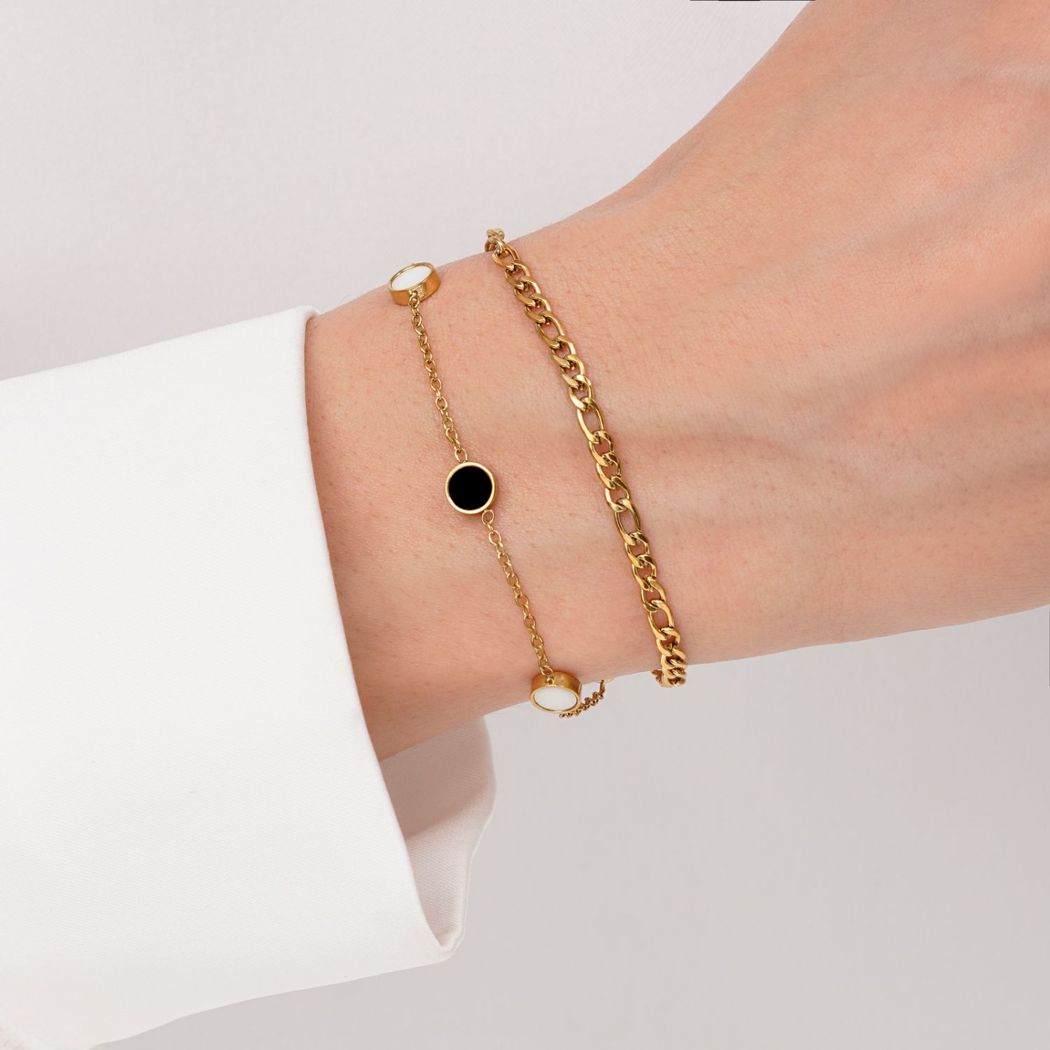 دستبند چند لاین استیل 304 طلایی 