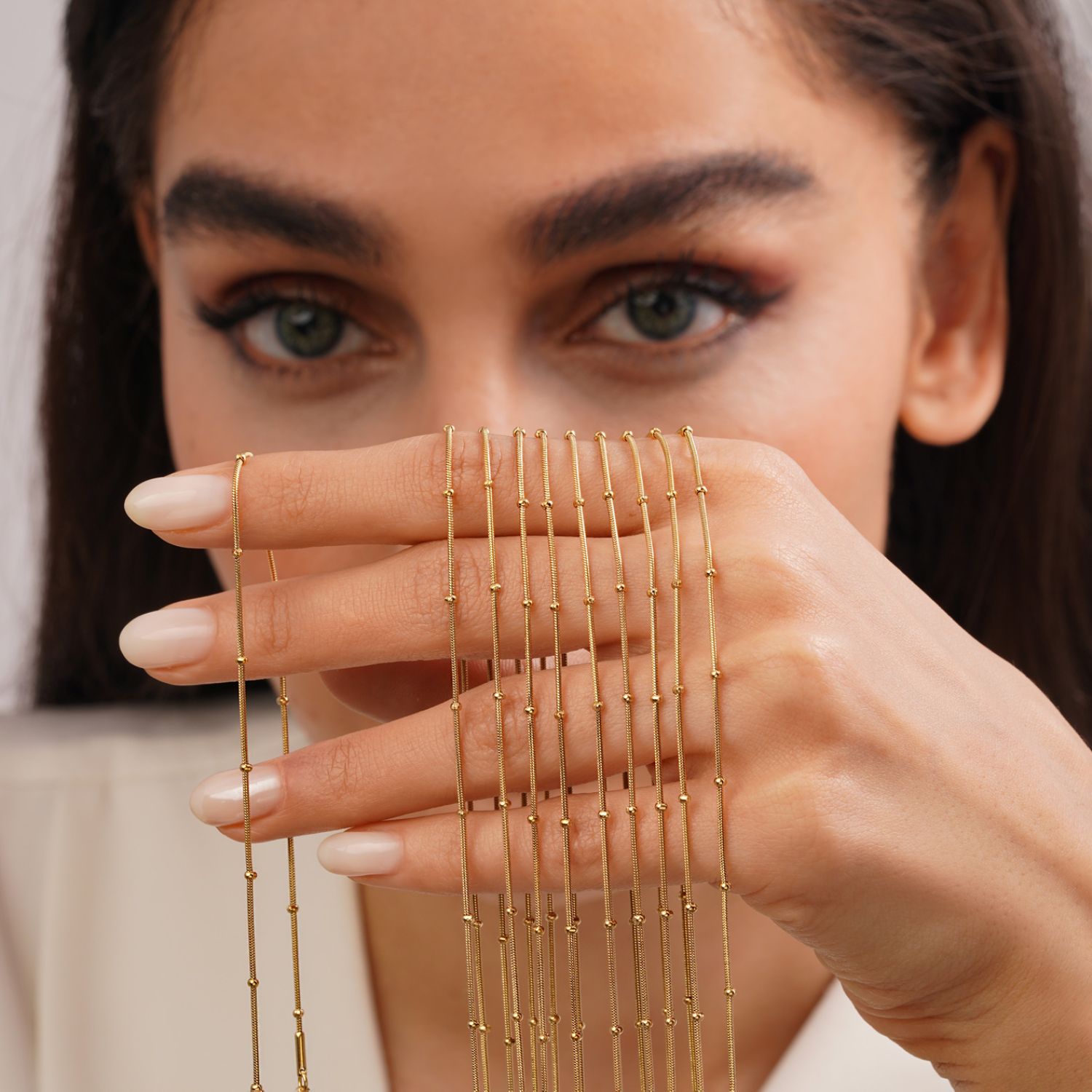 زنجیر ماری توپی طلایی استیل 304 (بسته 10 عددی )