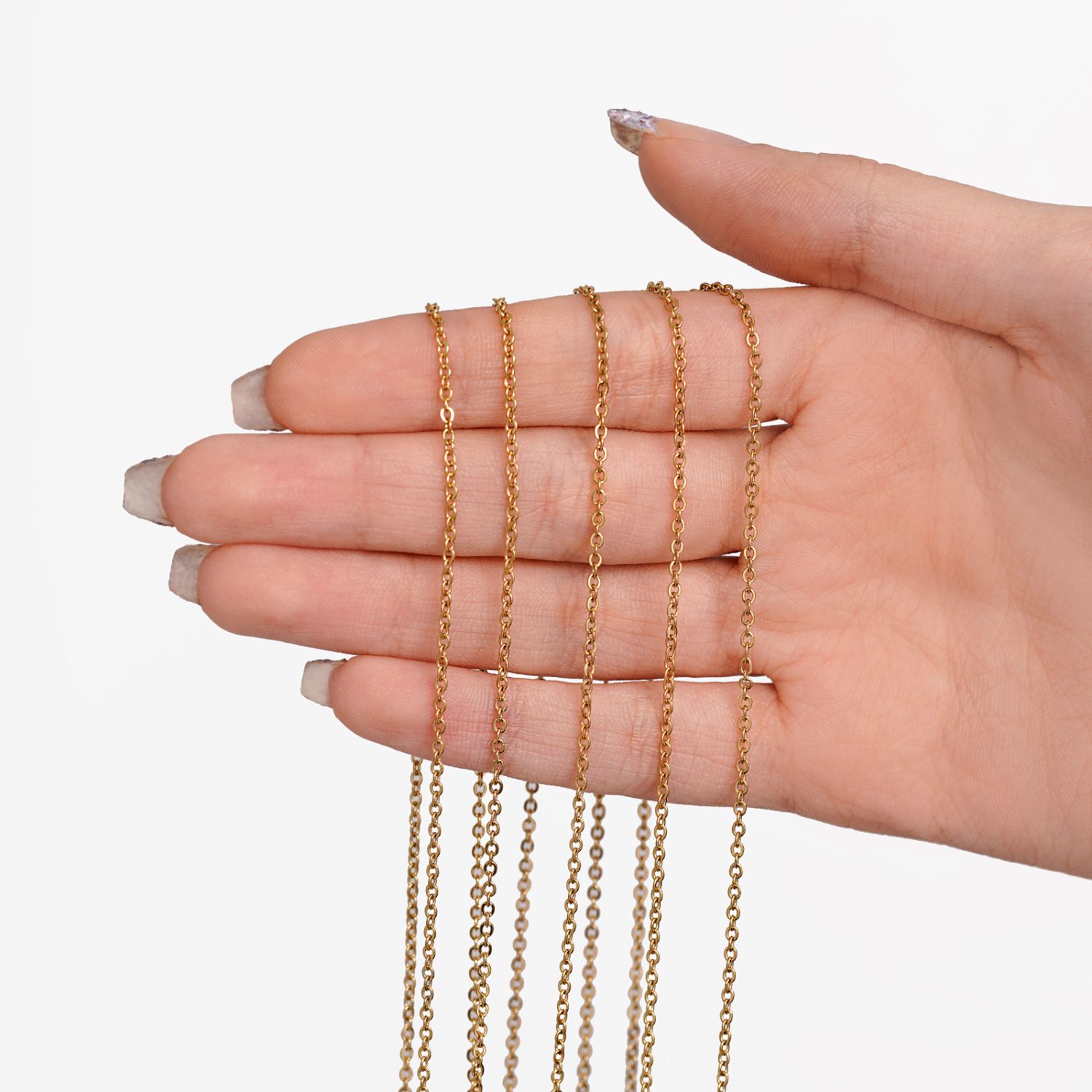 زنجیر استیل 304 دیپلمات 0.4 میل طلایی (بسته 5 عددی)