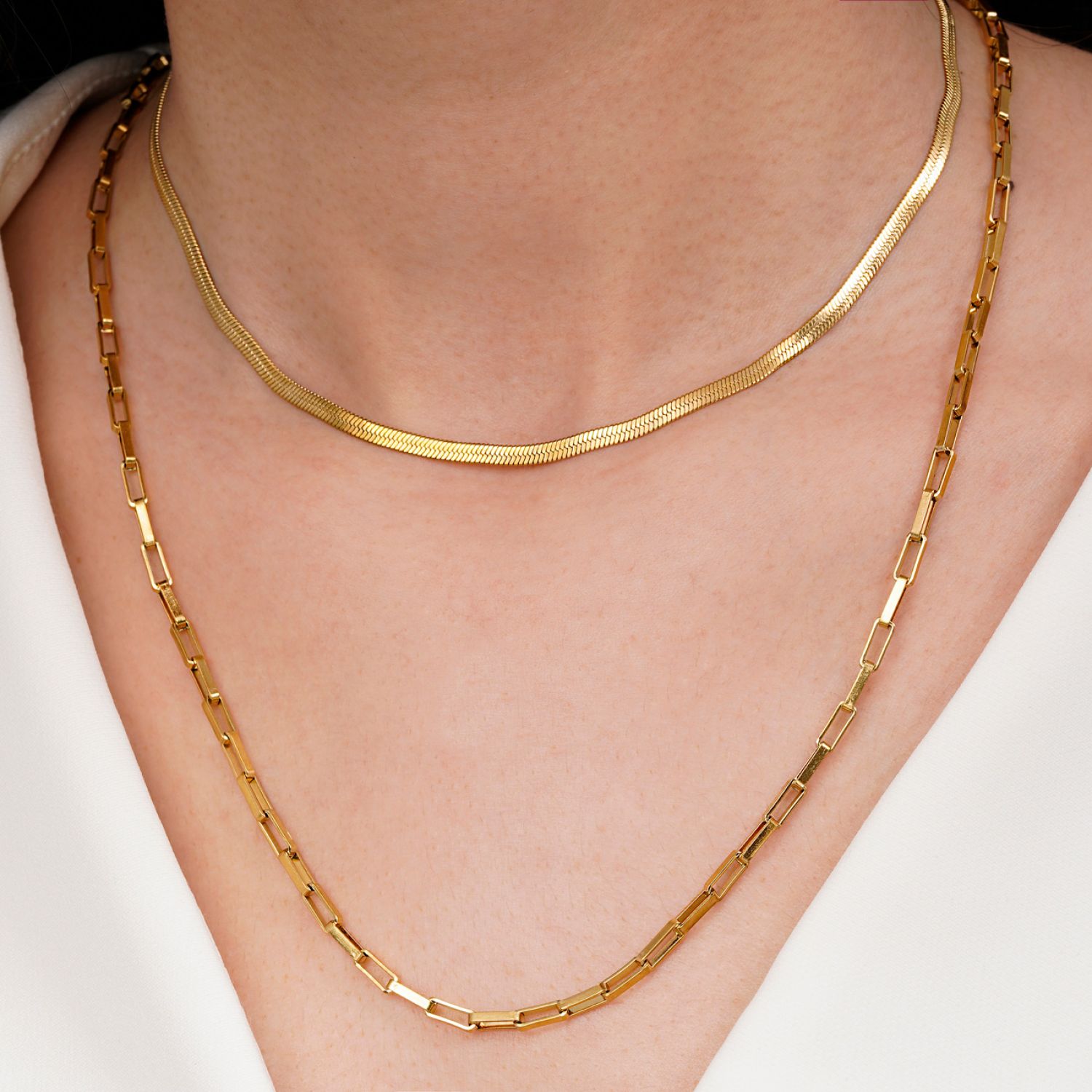 گردنبند چند لاین استیل 304 طلایی