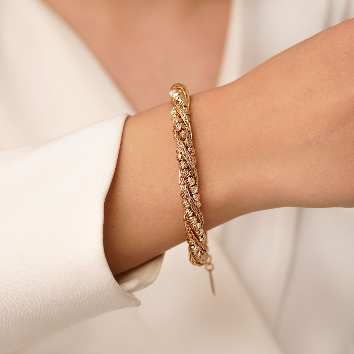 دستبند النگویی شوپینگ آلبرنادو 7.5 میل طلایی