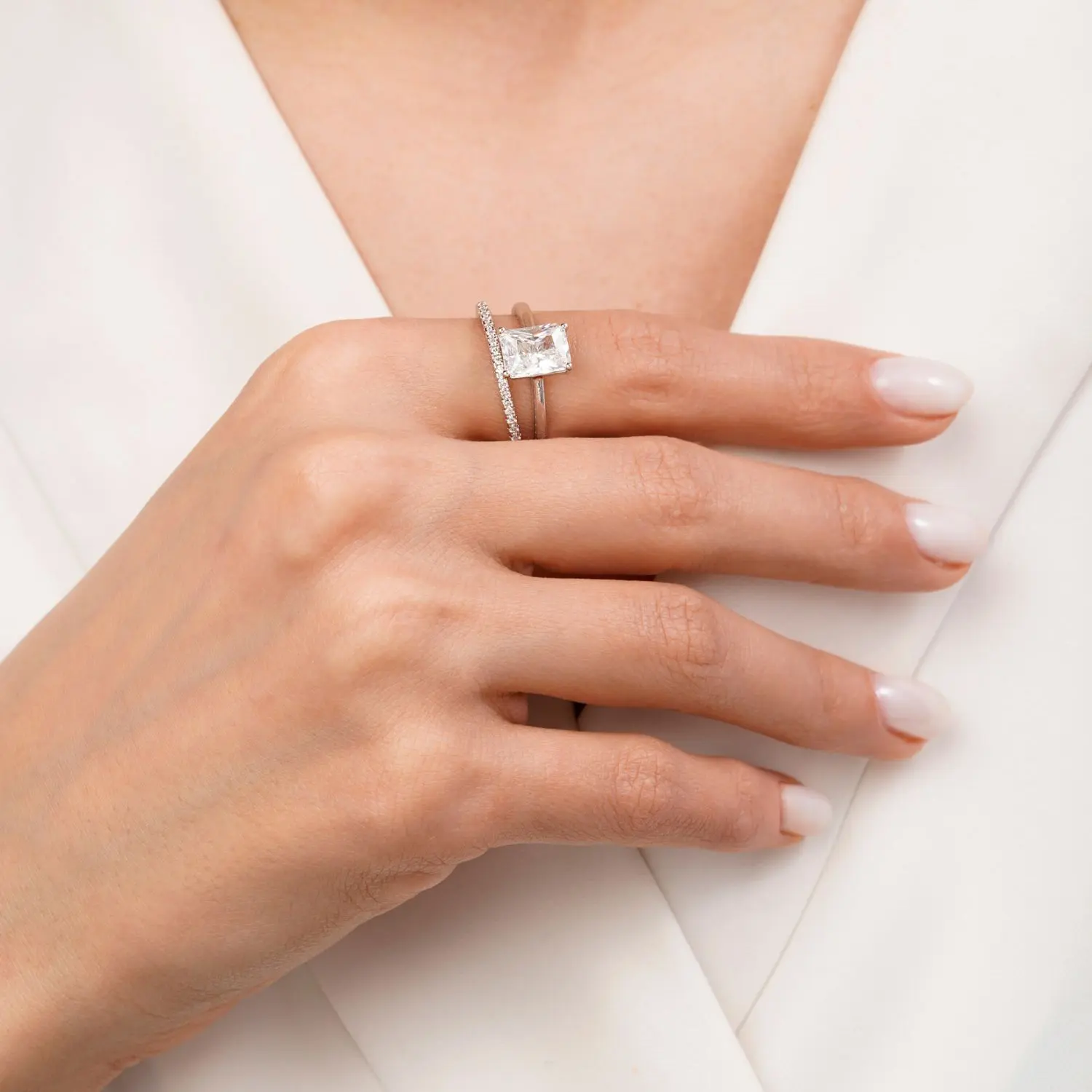 انگشتر نگین دار نقره ای شوپینگ سایز 7