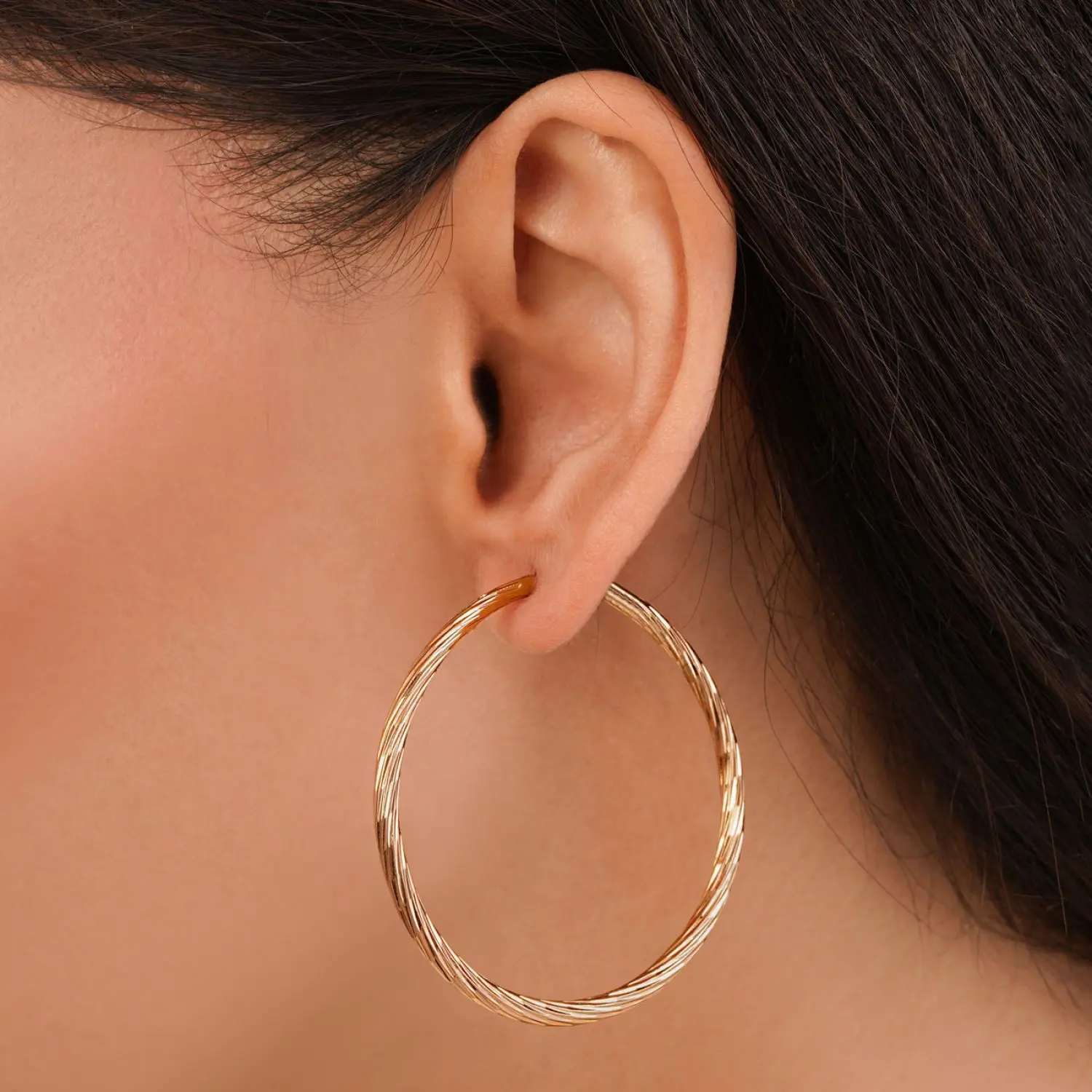 گوشواره شوپینگ حلقه ای طلایی