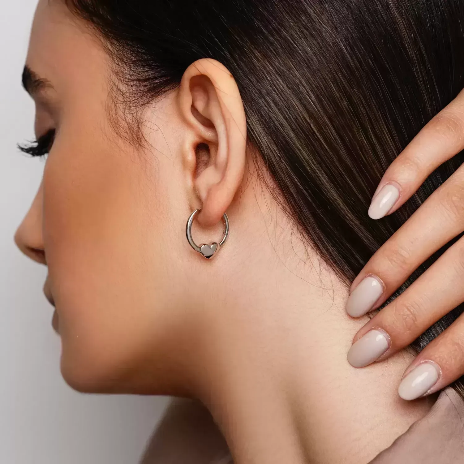 گوشواره شوپینگ حلقه ای سفید