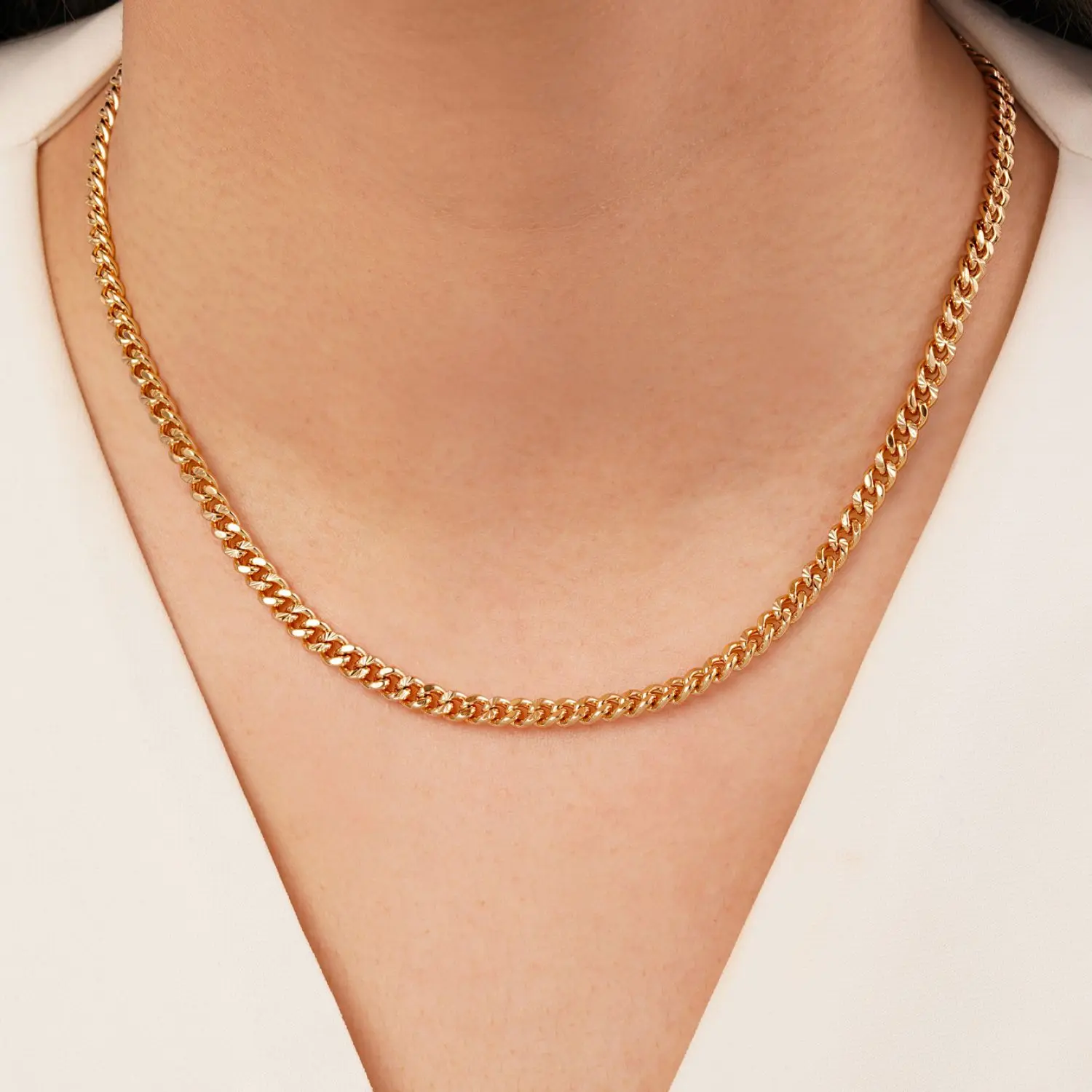 زنجیر کارتیر تراش طلایی شوپینگ