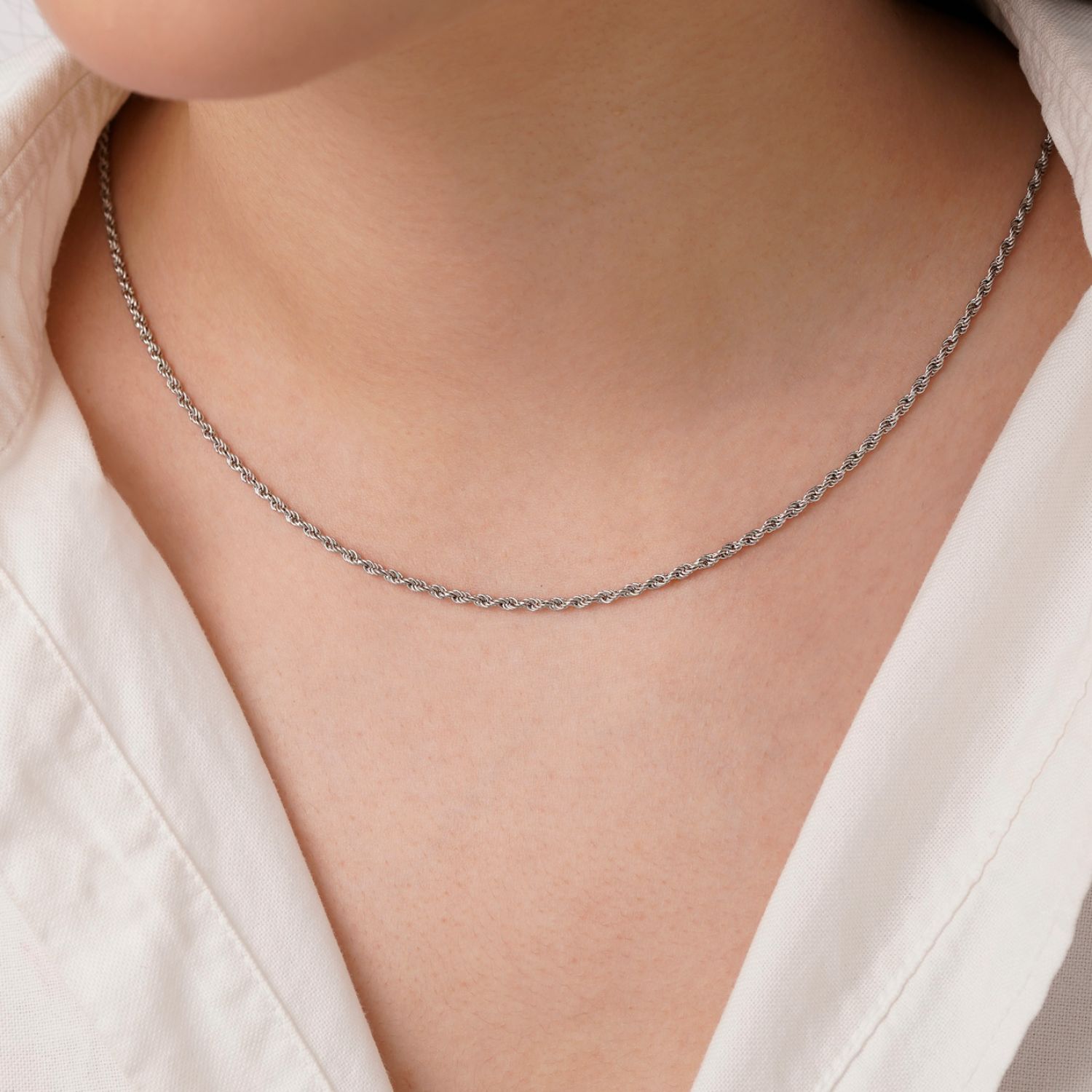 زنجیر شوپینگ طنابی 2 میل سفید