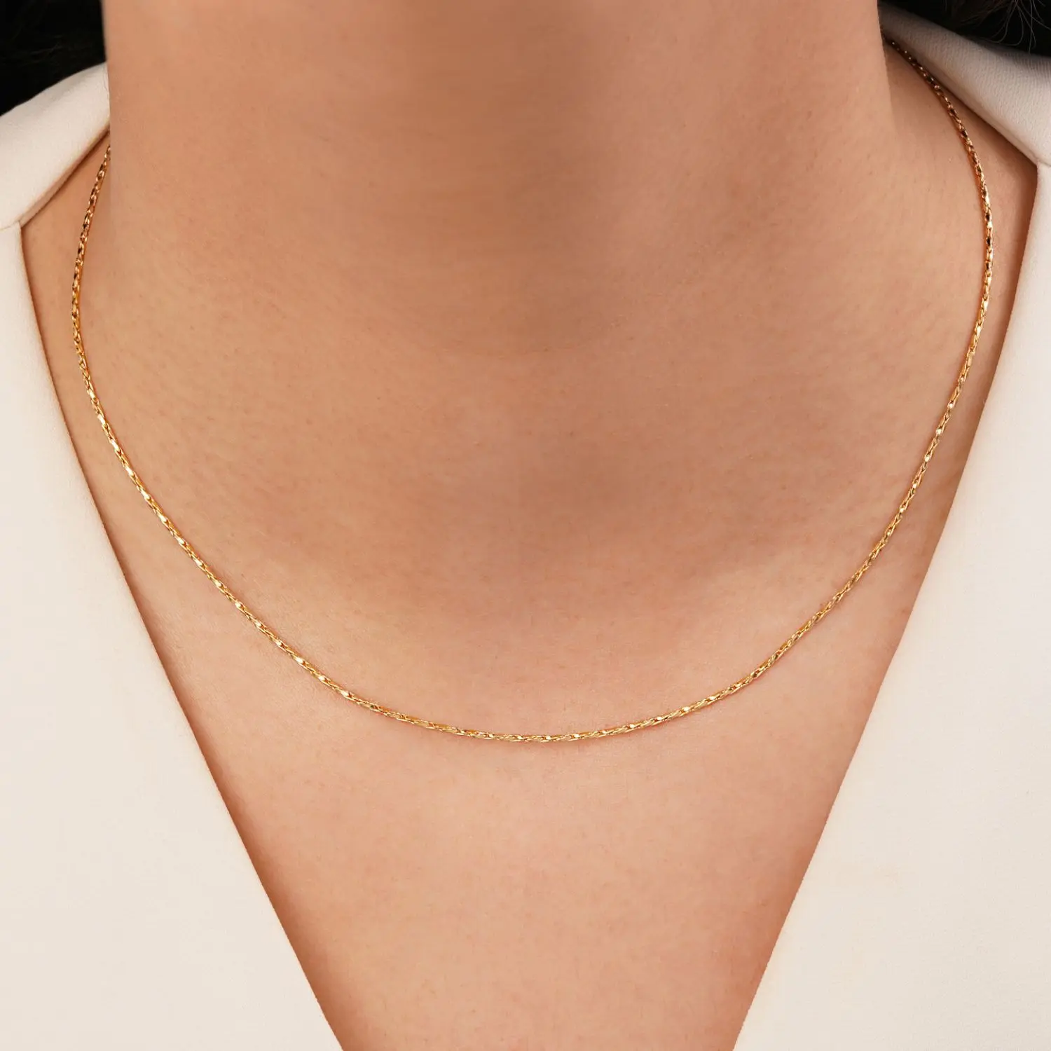 زنجیر تراش دار طلایی شوپینگ 