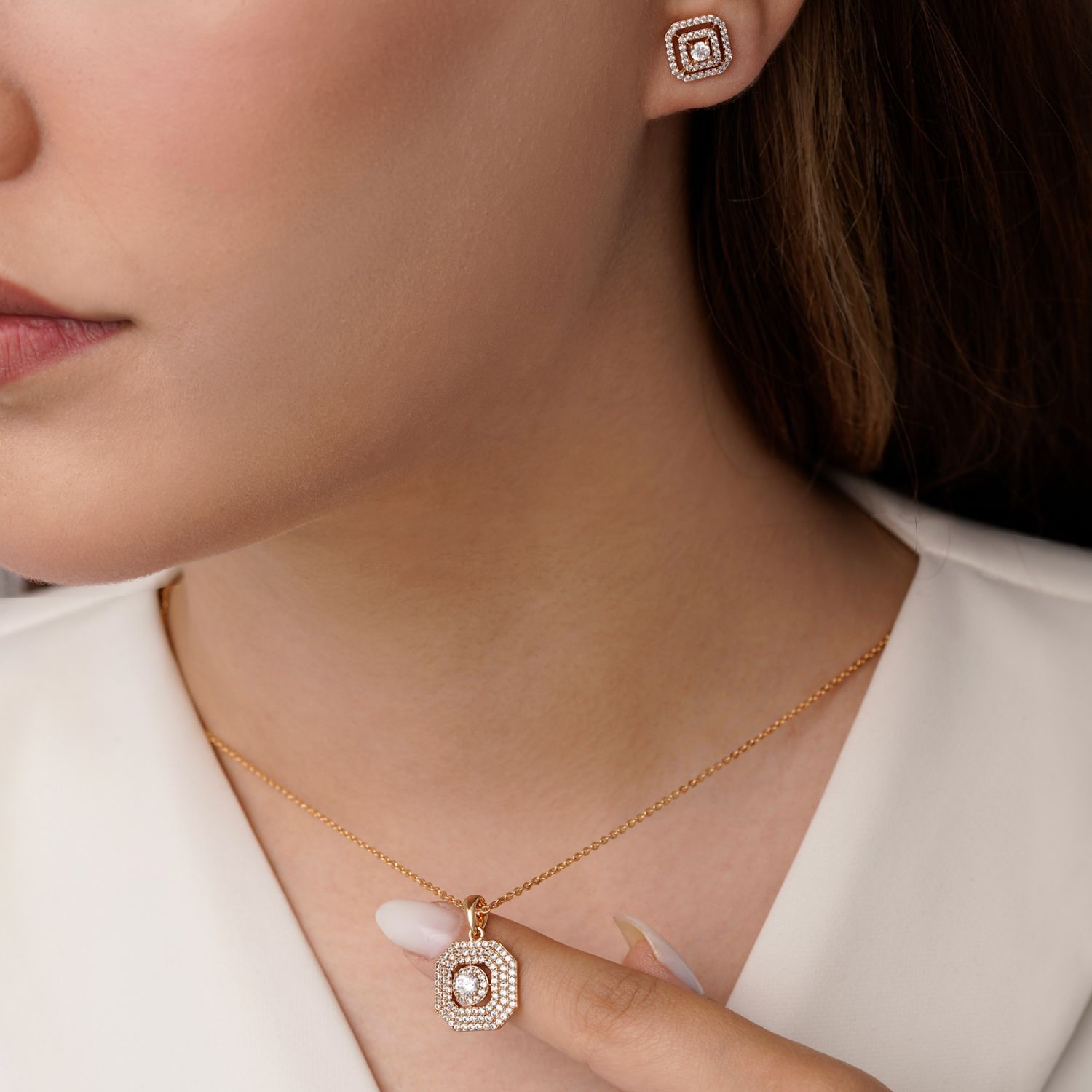 نیم ست شوپینگ پلاک دار طلایی