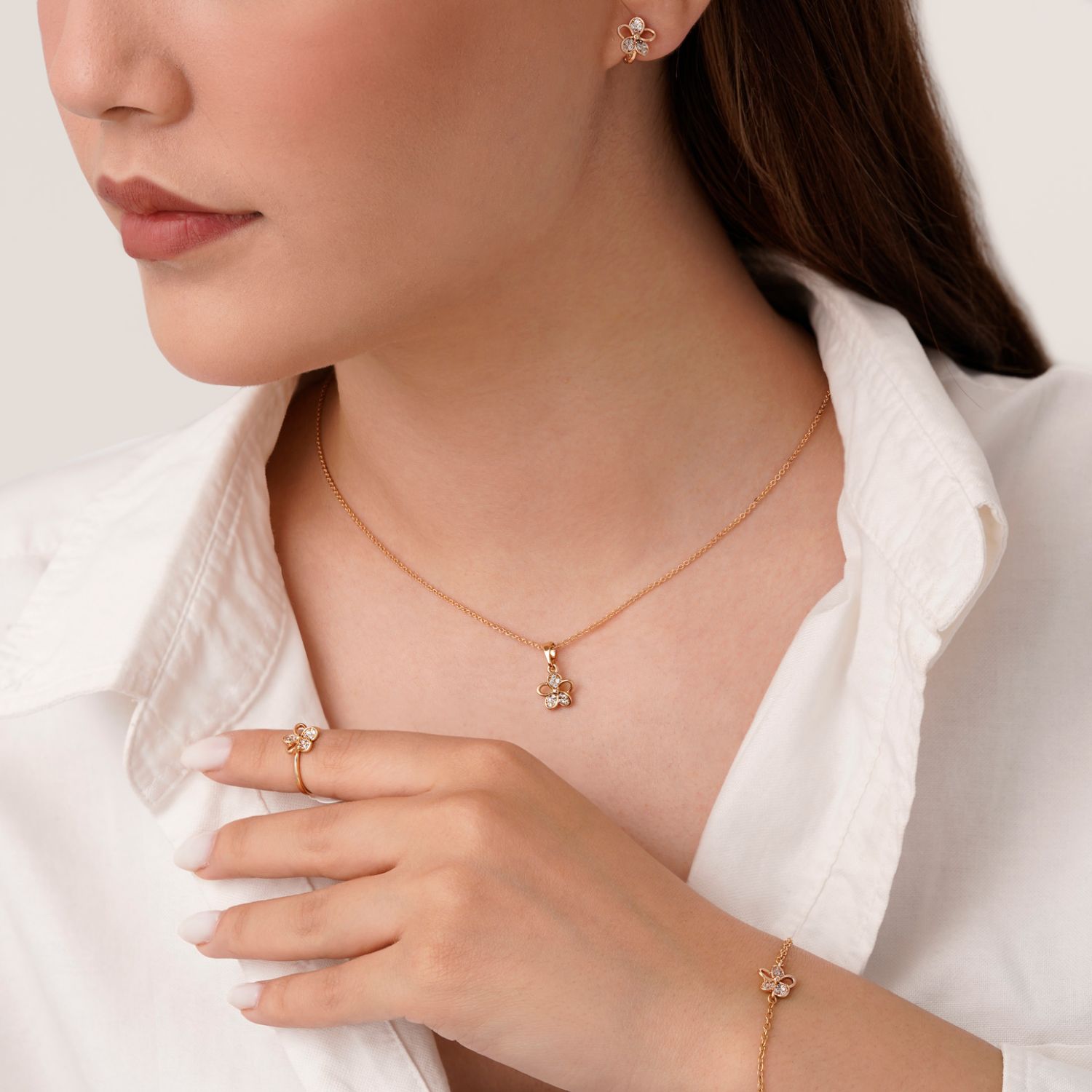 سرویس شوپینگ گل پلاک دار دخترانه طلایی