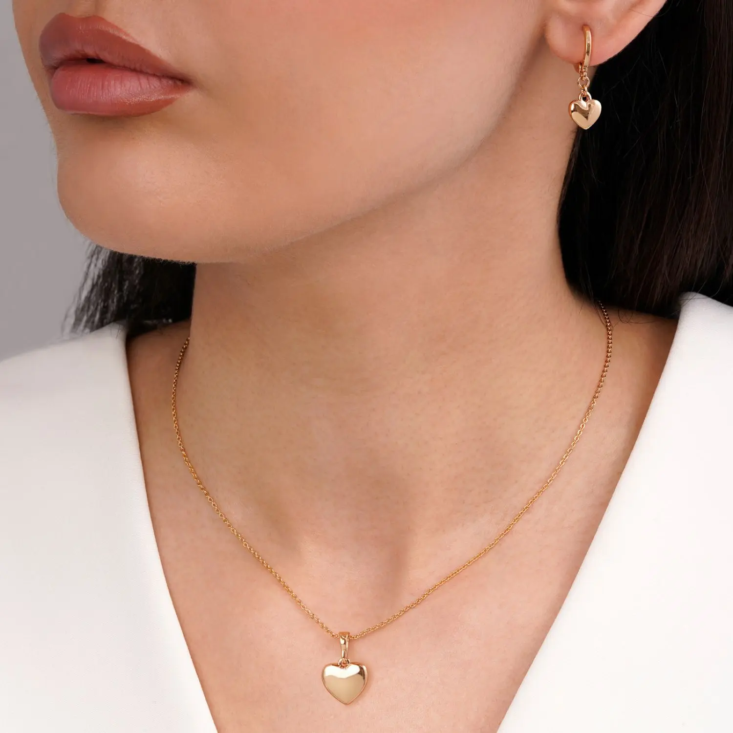 نیم ست قلب طلایی شوپینگ