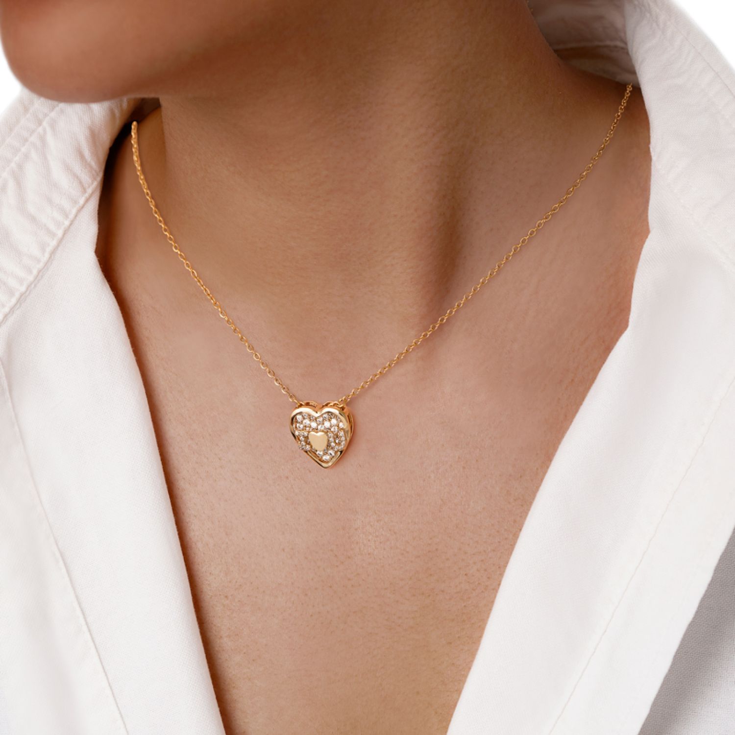 گردنبند شوپینگ پلاک دار 16 میل طلایی