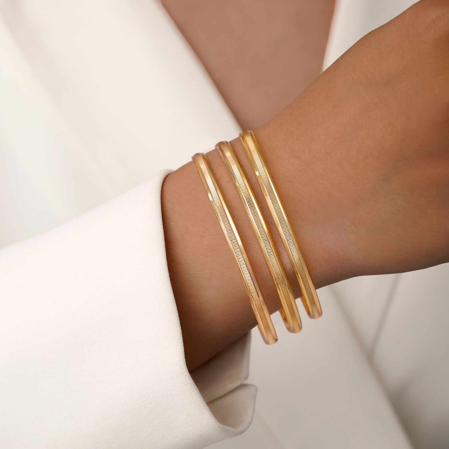 النگو 3 میل زنانه سایز دو طلایی ضمانتی 309  (بسته3عددی)	