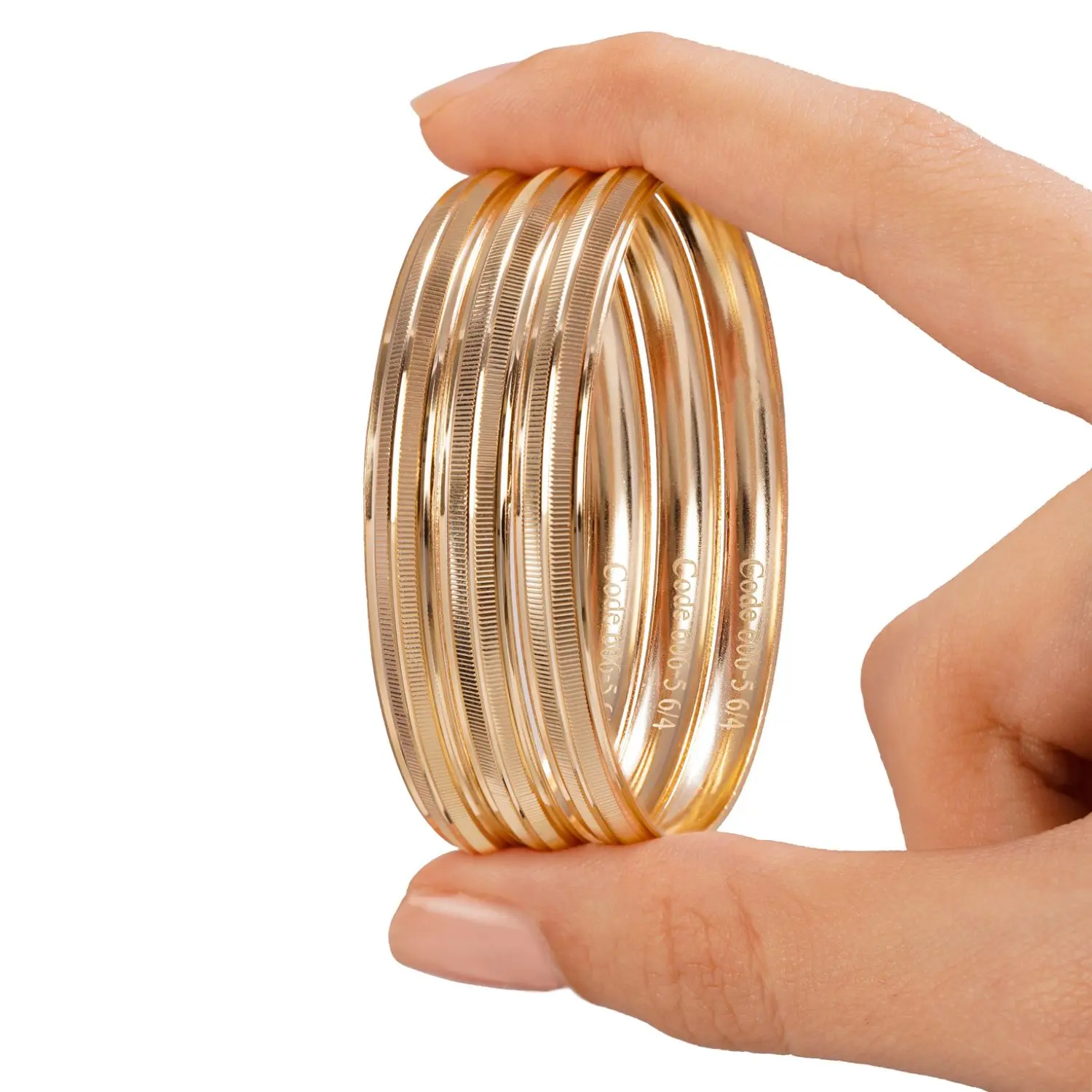 النگو 6 میل بچه گانه سایز 5 طلایی ضمانتی (بسته3عددی) 