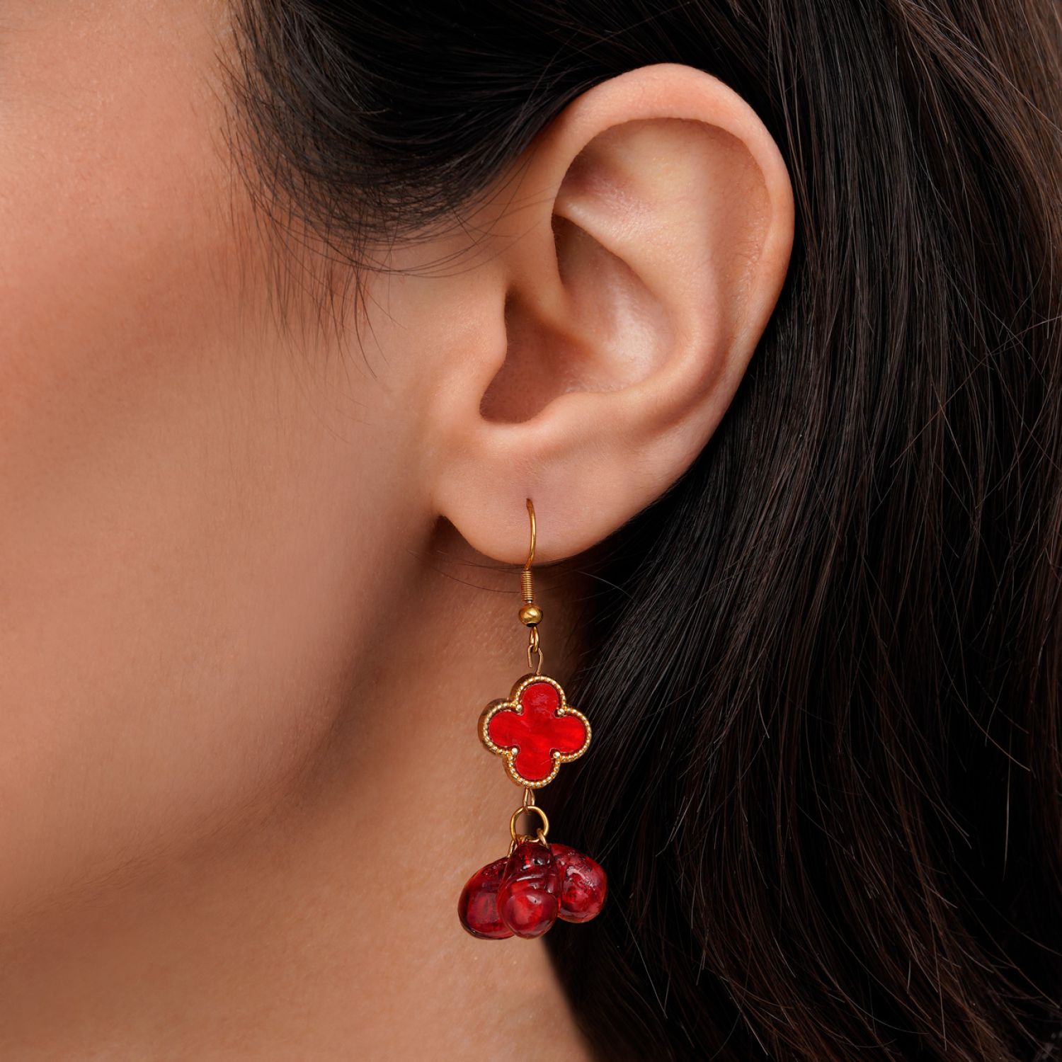 گوشواره ونکلیف یلدا دانه انار آویز