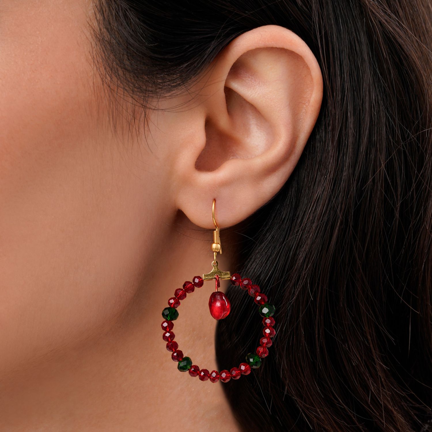 گوشواره کریستالی انار یلدایی