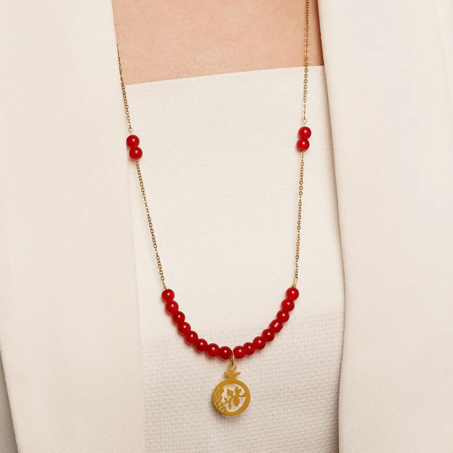 گردنبند مهره آویز استیل