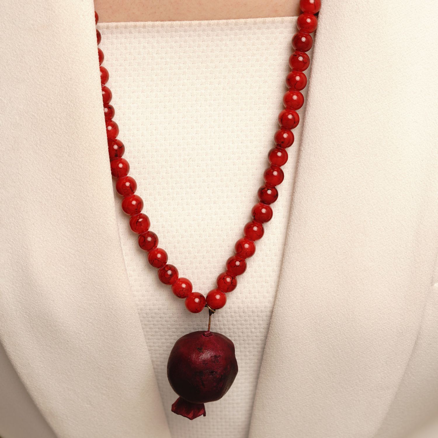 گردنبند انار خشک مهره ای