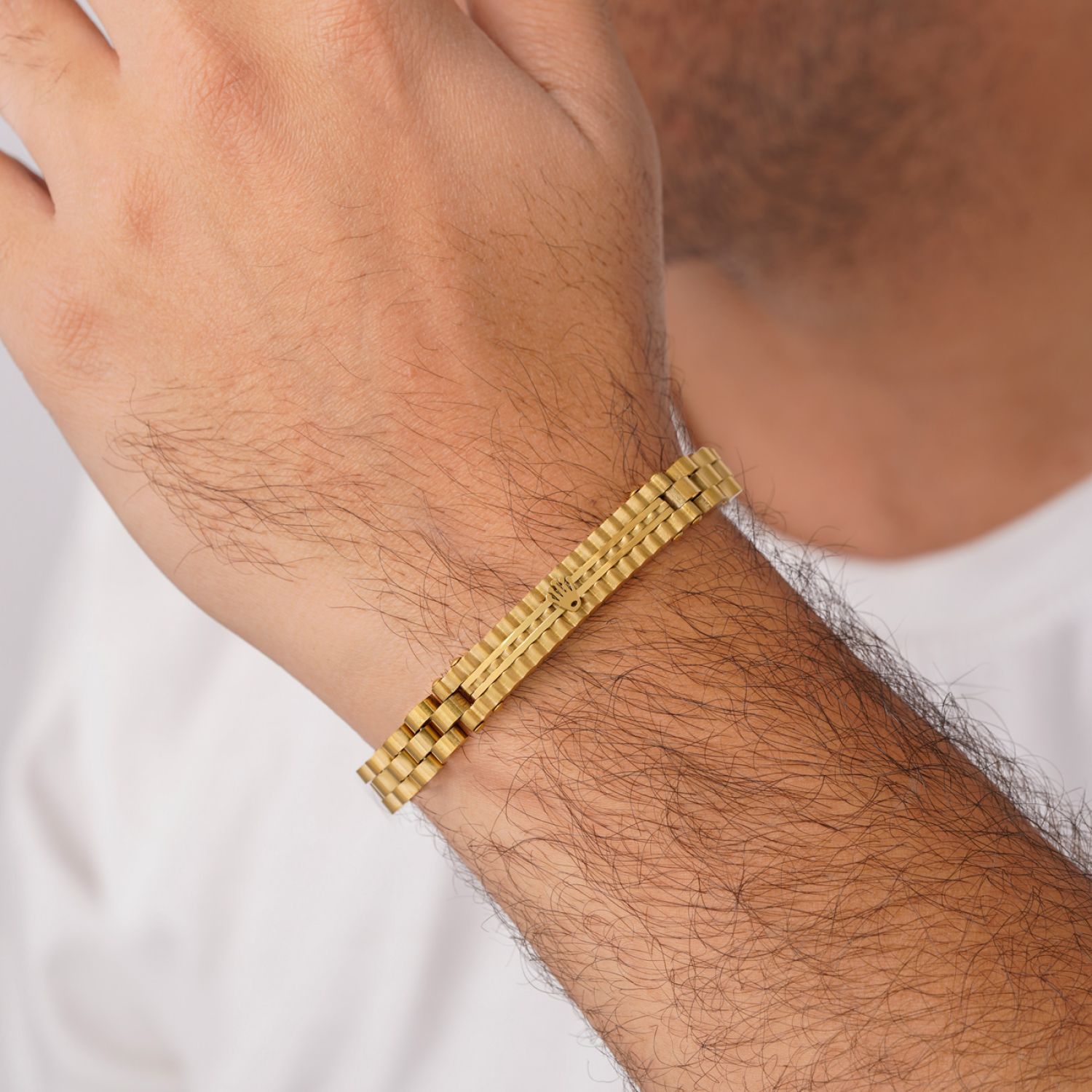 دستبند استیل ROLEX سایز 8 میل طلایی