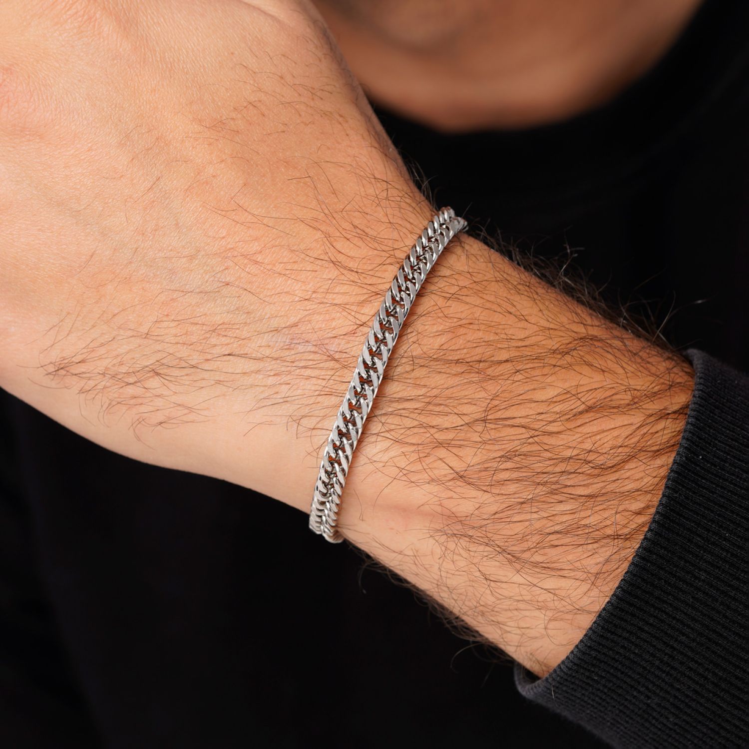 دستبند استیل 304 کارتیر 5.5 میل سفید