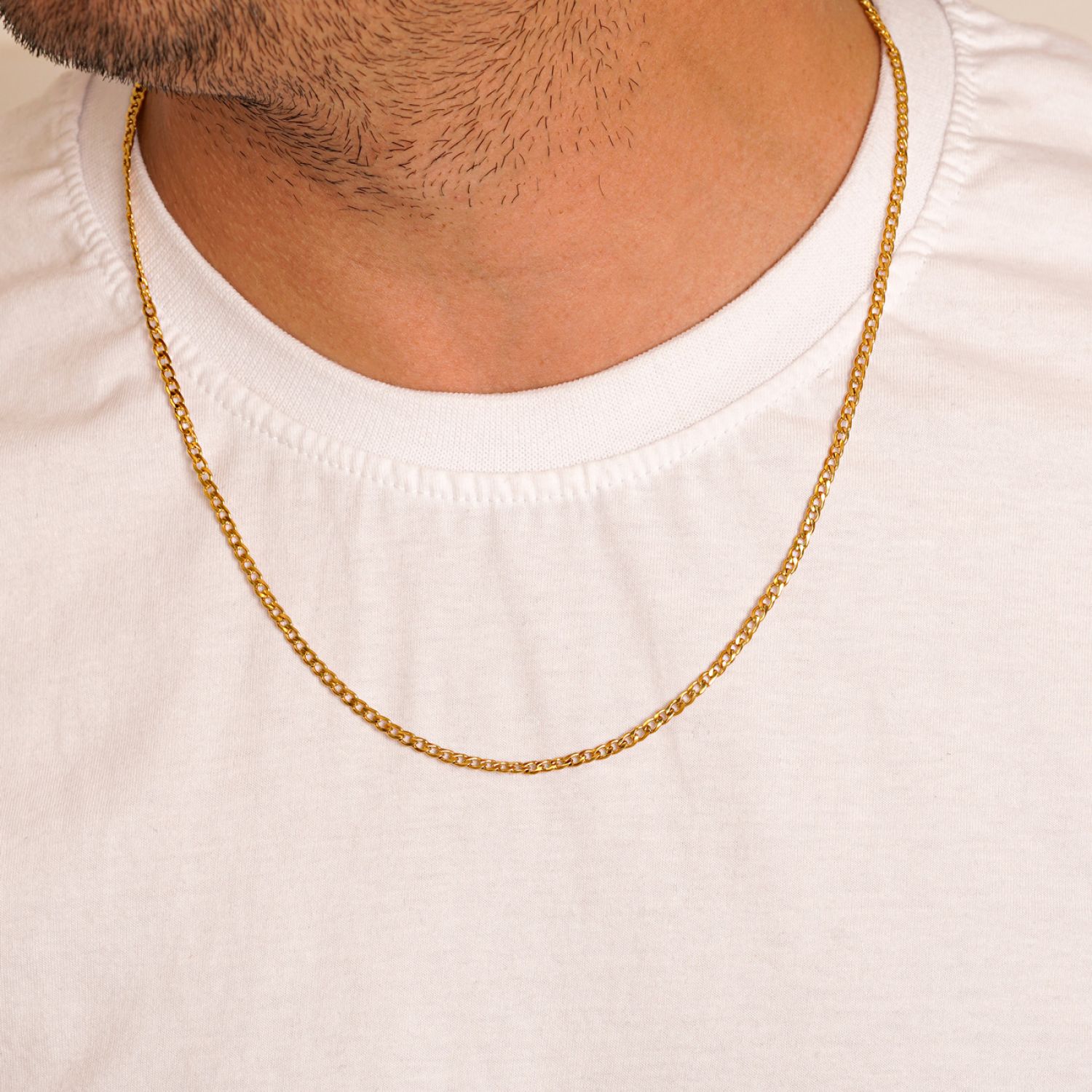 زنجیر استیل 304 (Cartier ) کارتیر3 میل طلایی