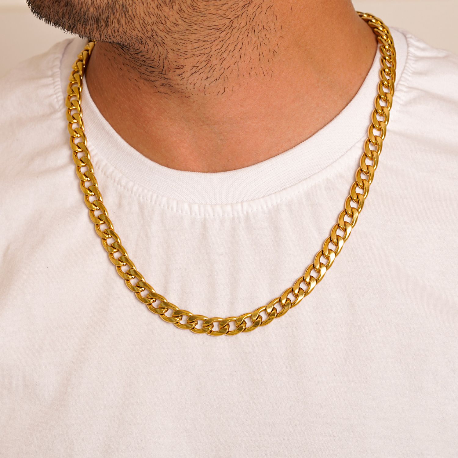زنجیر استیل 304 (Cartier ) کارتیر 10 میل طلایی