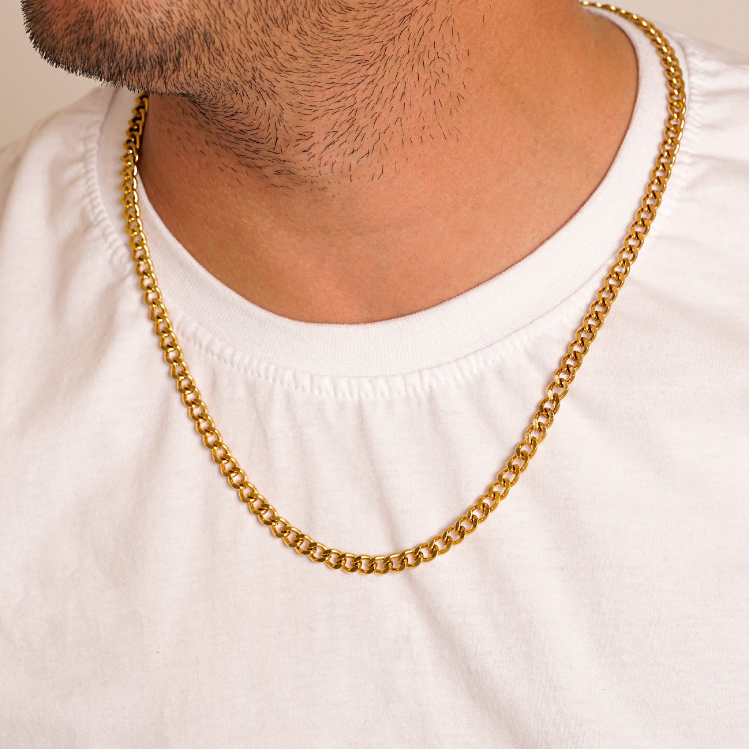 زنجیر استیل 304 (Cartier ) کارتیر 6 میل طلایی 