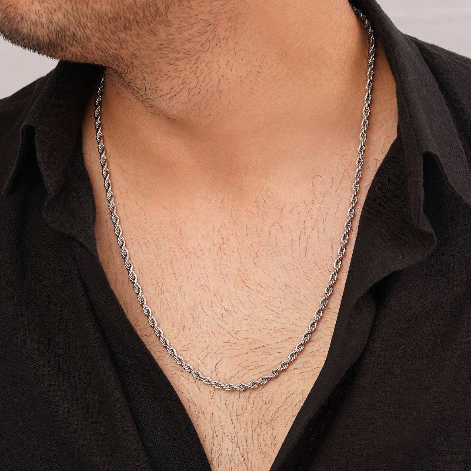 زنجیر طنابی سفید استیل 304