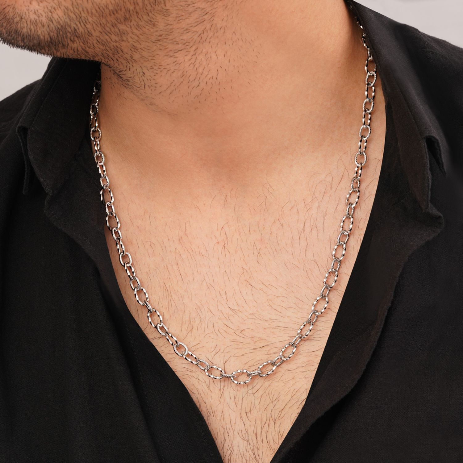 زنجیر طنابی استیل 304 نقره ای 