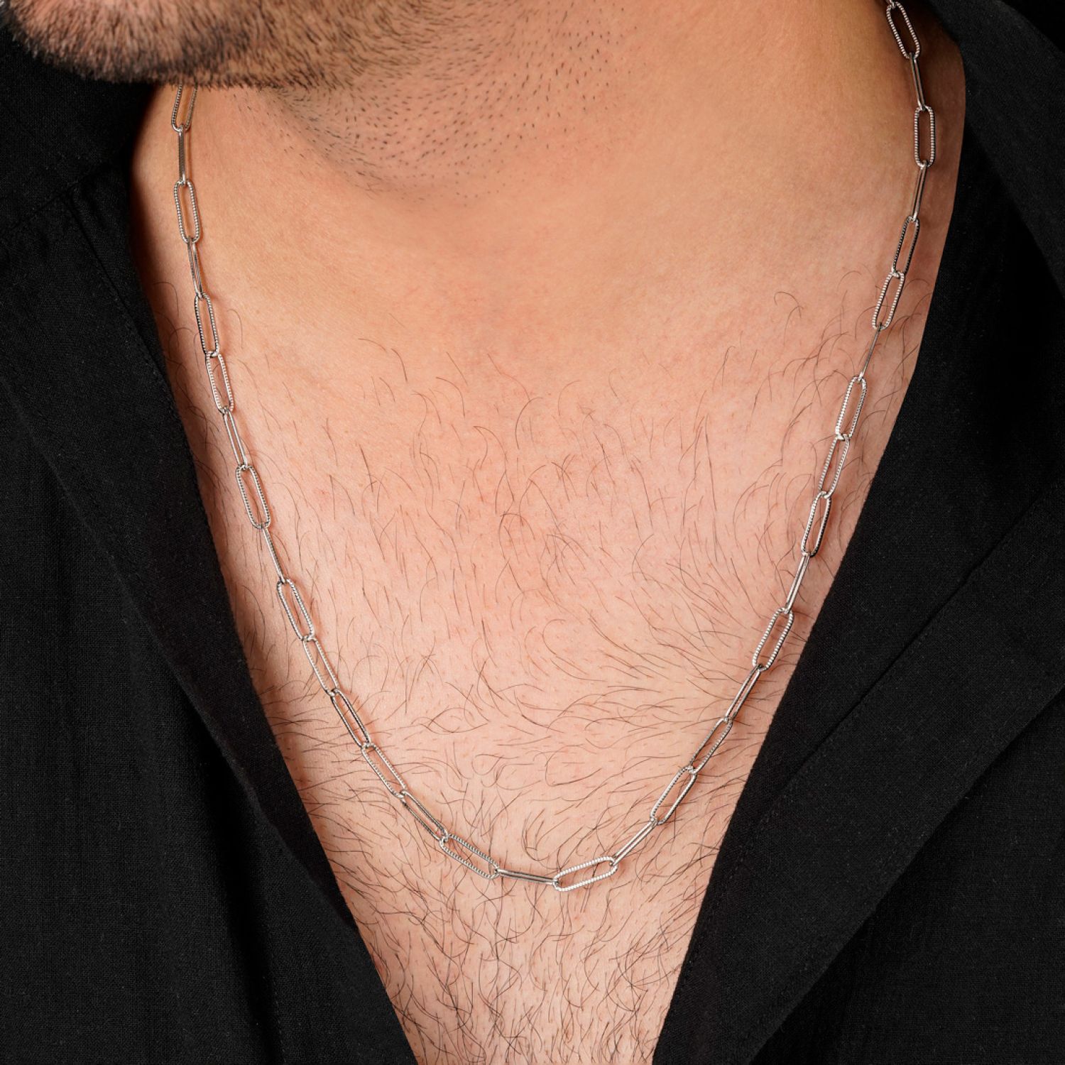 زنجیر استیل 304 حلقه ای تراش 4.6 میل سفید