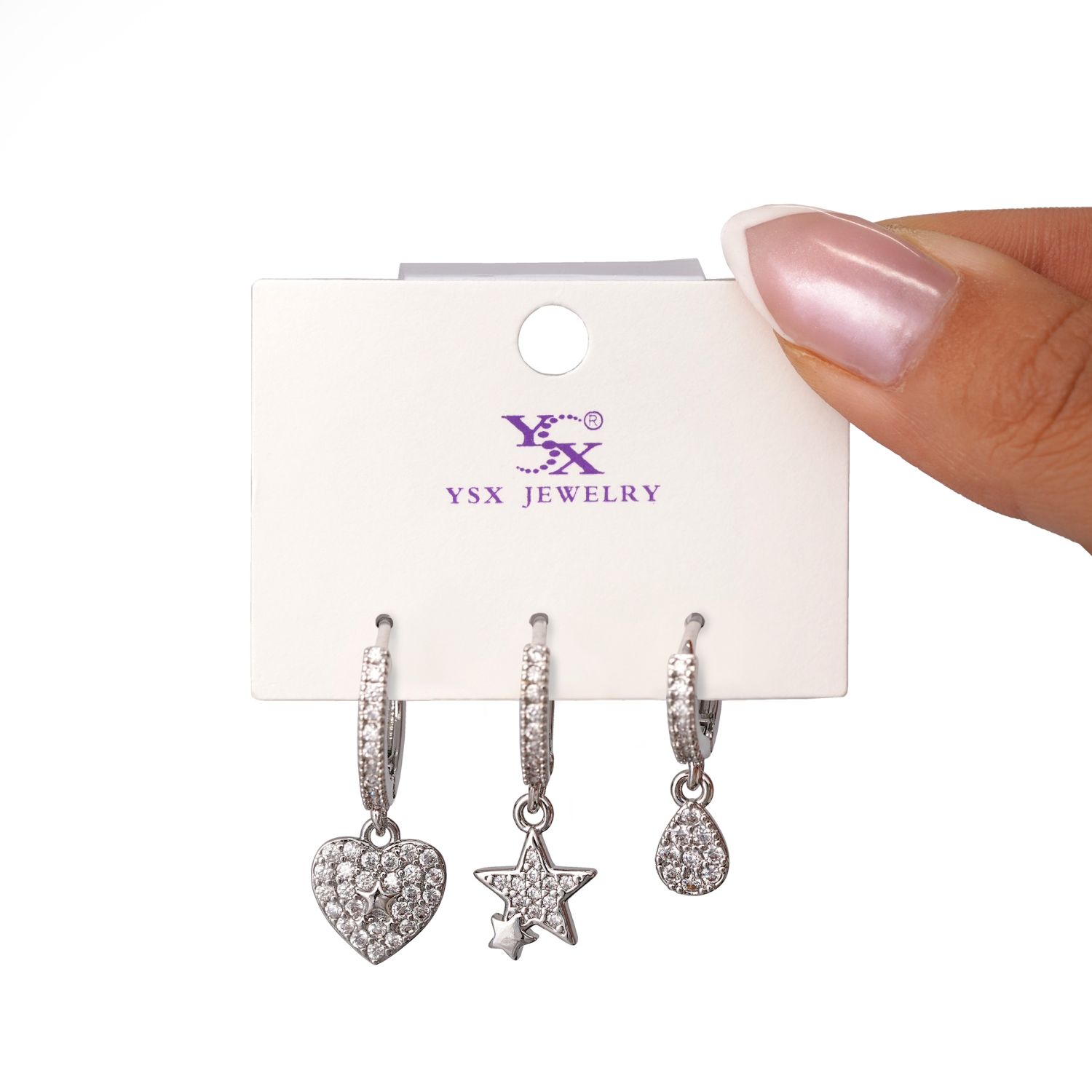 گوشواره Ysx سه عددی سفید