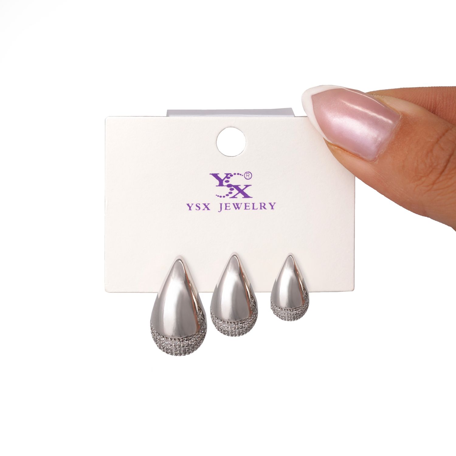 گوشواره Ysx سه عددی سفید