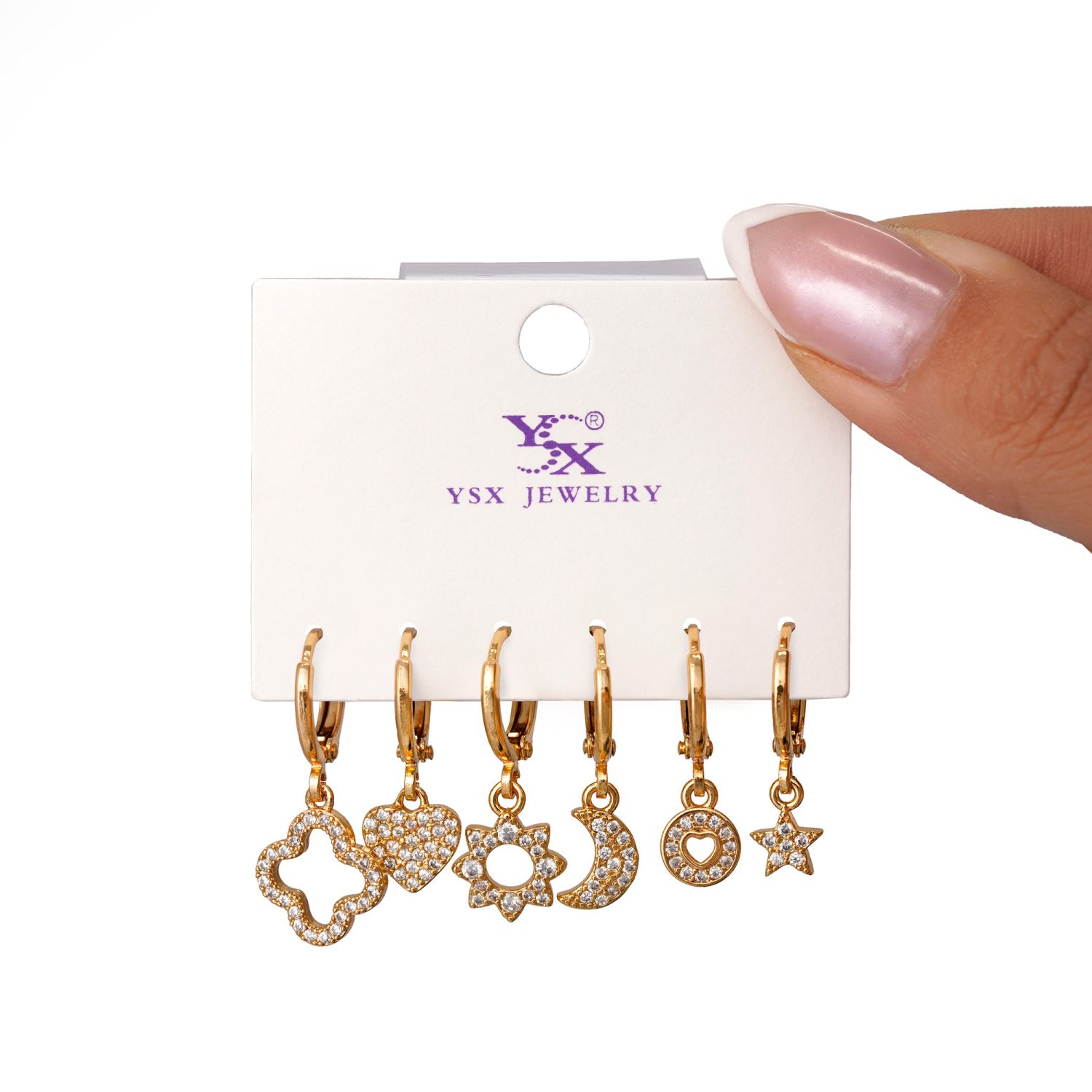 گوشواره Ysx شش عددی طلایی