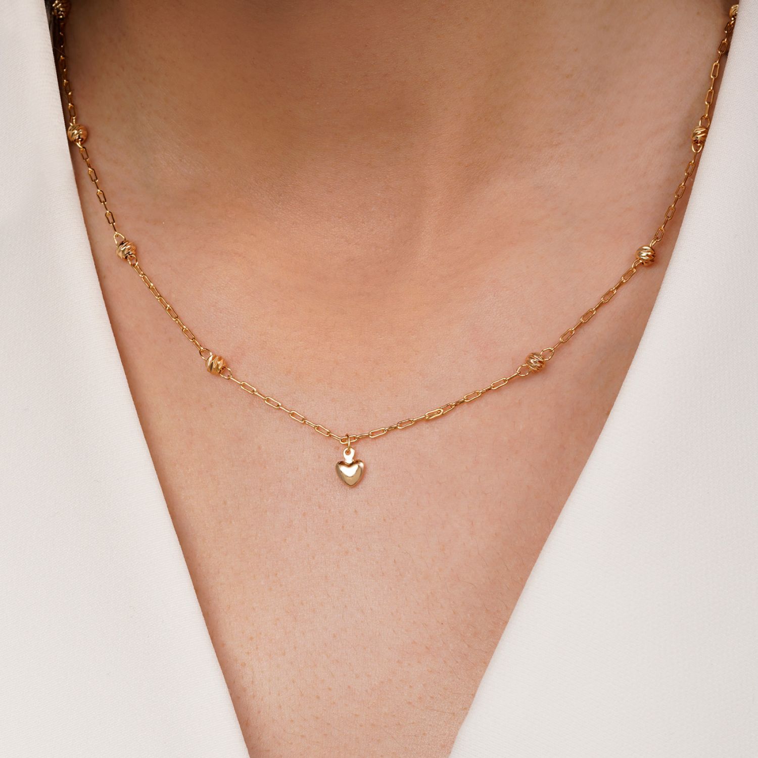 گردنبند آلبرنادو قلب YSX طلایی 