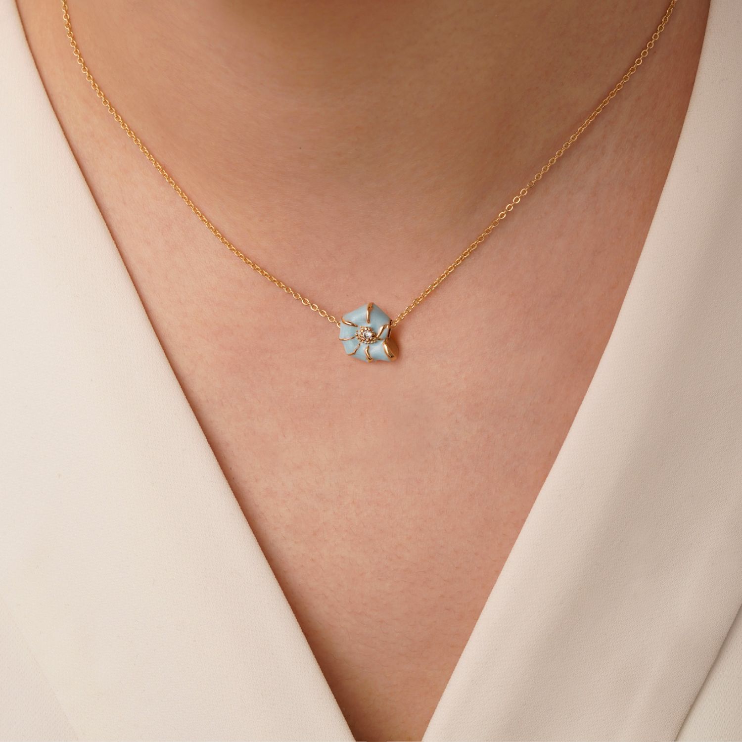 گردنبد YSXپلاک دار طلایی