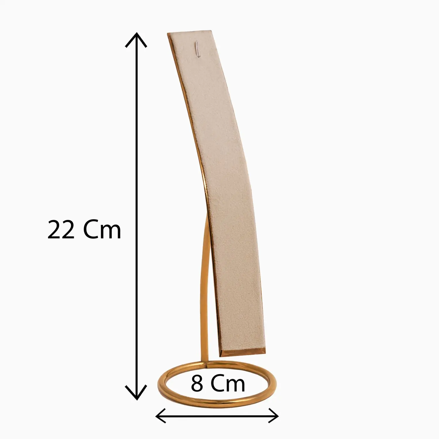 پایه دستبندی طلایی مخمل رنگ کرم