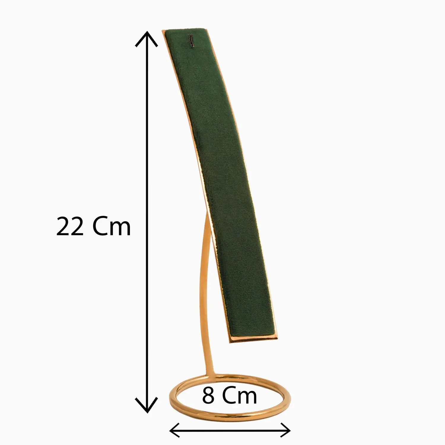 پایه دستبندی طلایی مخمل رنگ سبز پررنگ