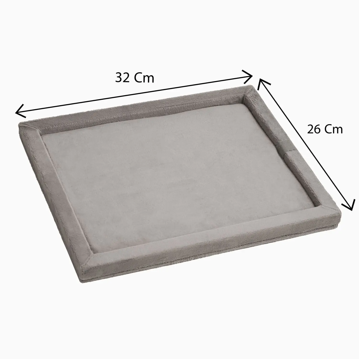 سینی ساده مخمل رنگ خاکستری