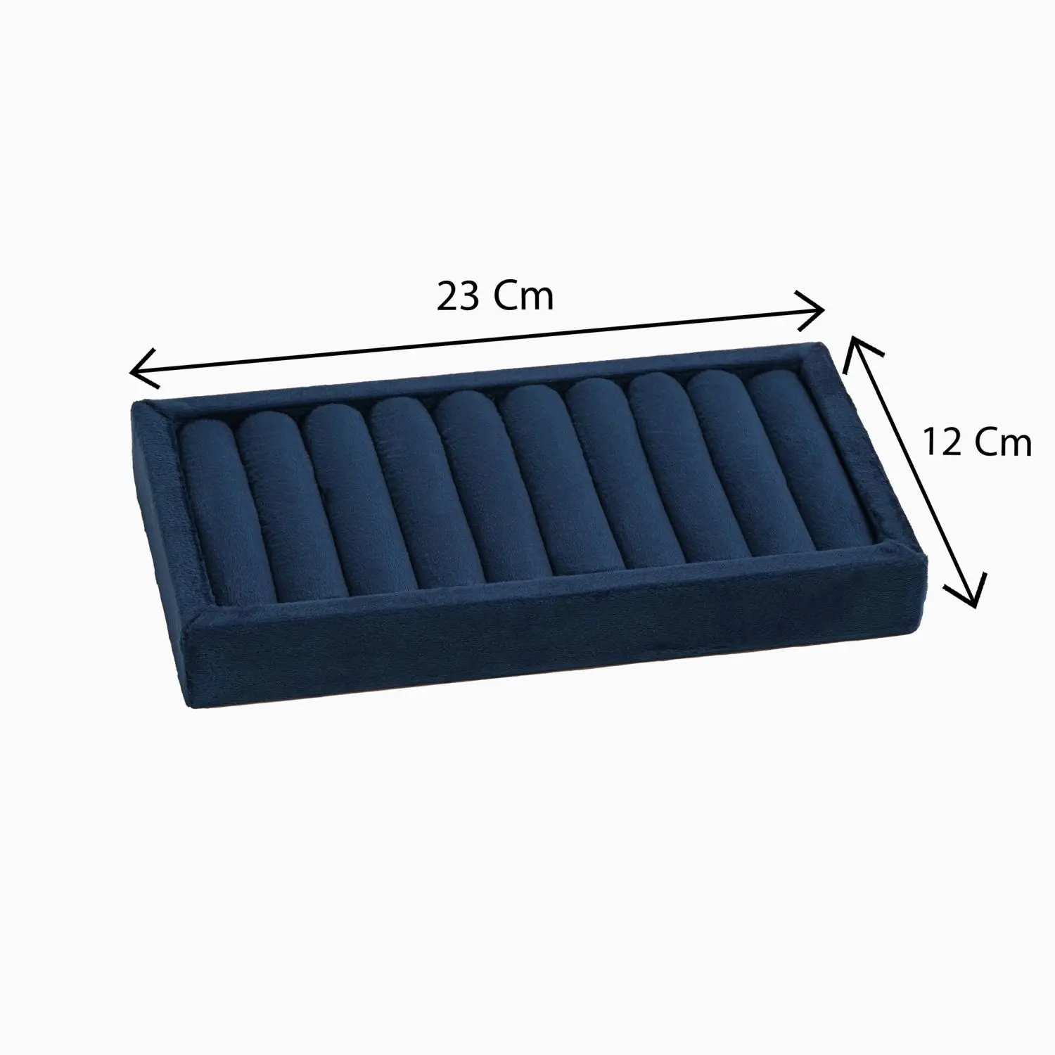 سینی بند انگشتی کوچک مخمل رنگ سورمه ای