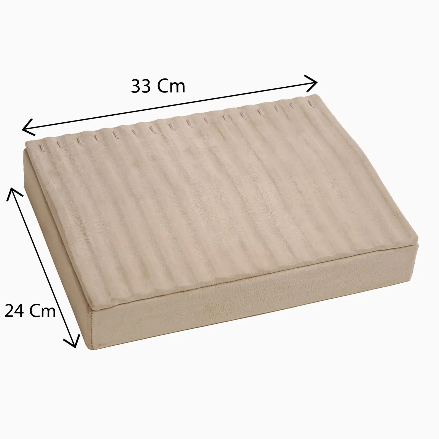 استند دستبند زنجیری شیاردار مخمل رنگ کرم