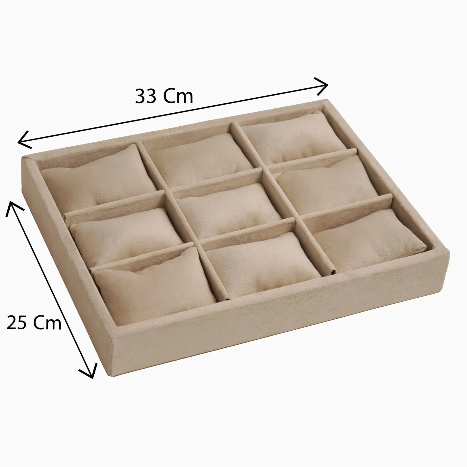 استند بالشتکدار 9 عددی مخمل رنگ کرم