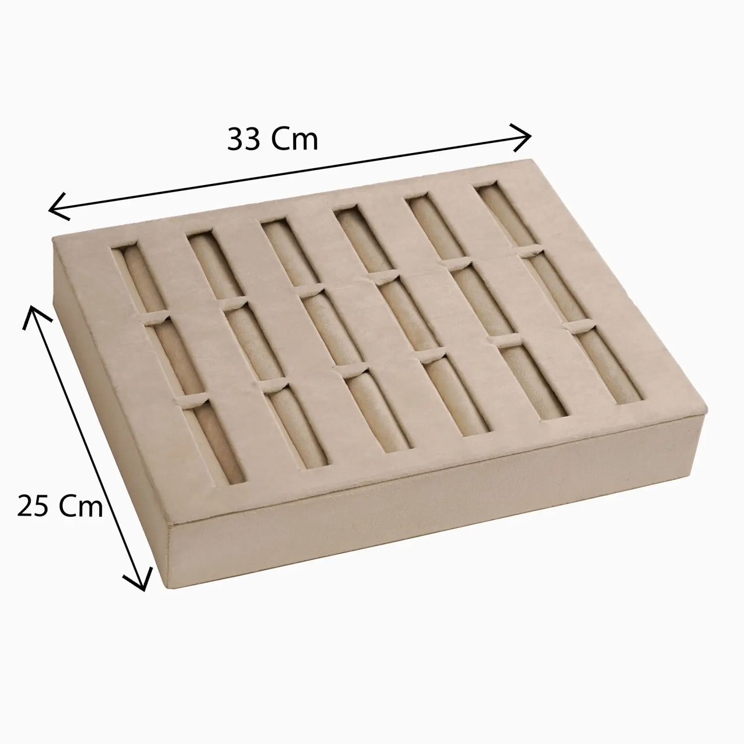 استند دستبند النگویی 18 عددی مخمل رنگ کرم