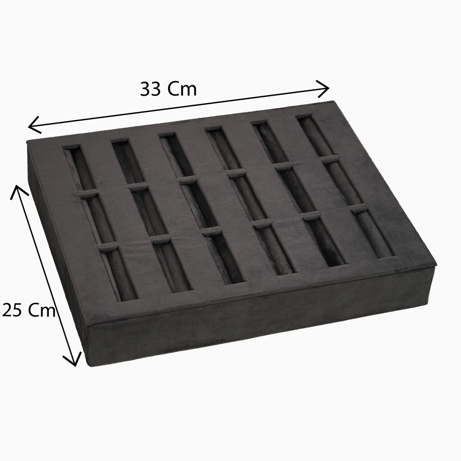 استند دستبند النگویی 18 عددی مخمل رنگ زغالی