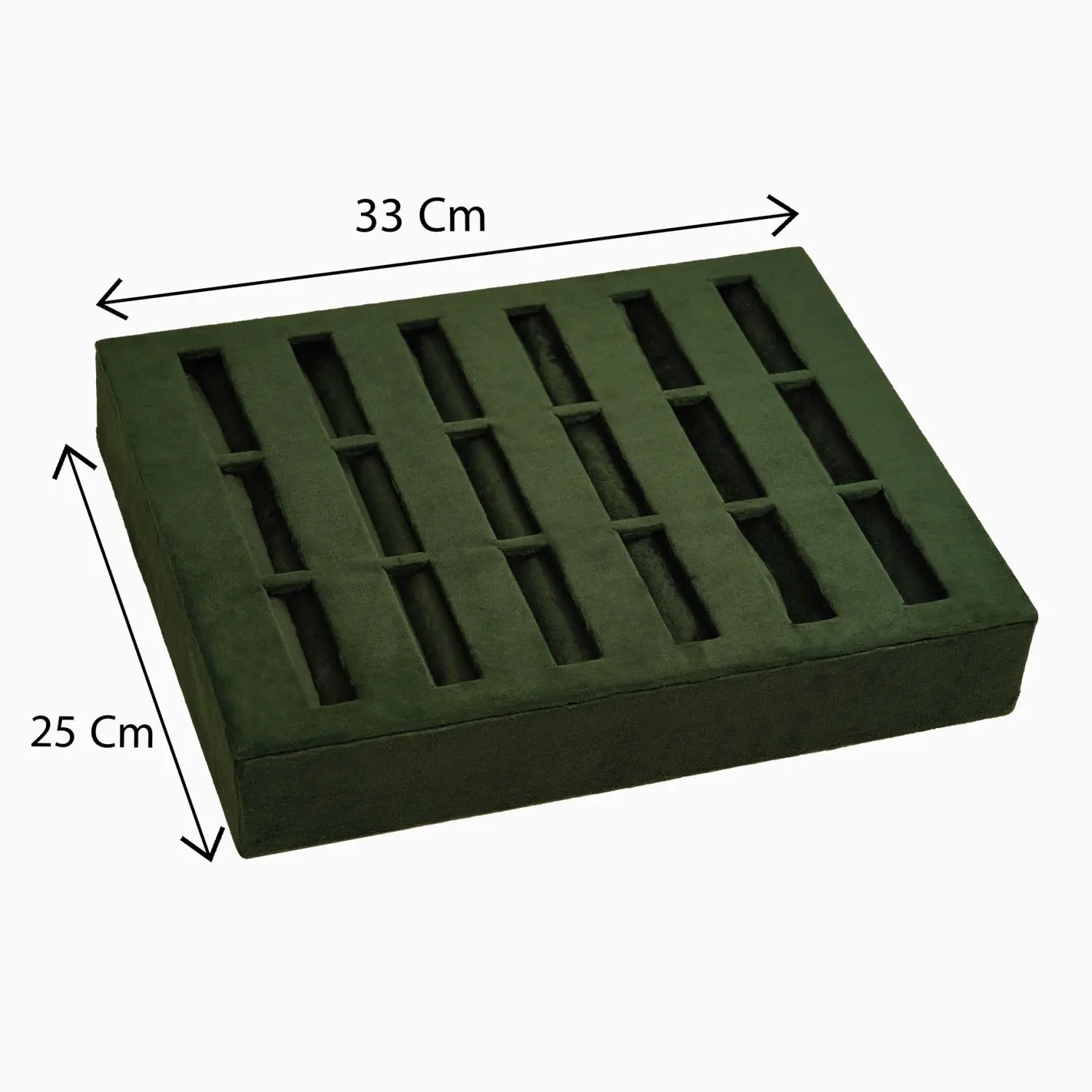 استند دستبند النگویی 18 عددی مخمل رنگ سبز پررنگ