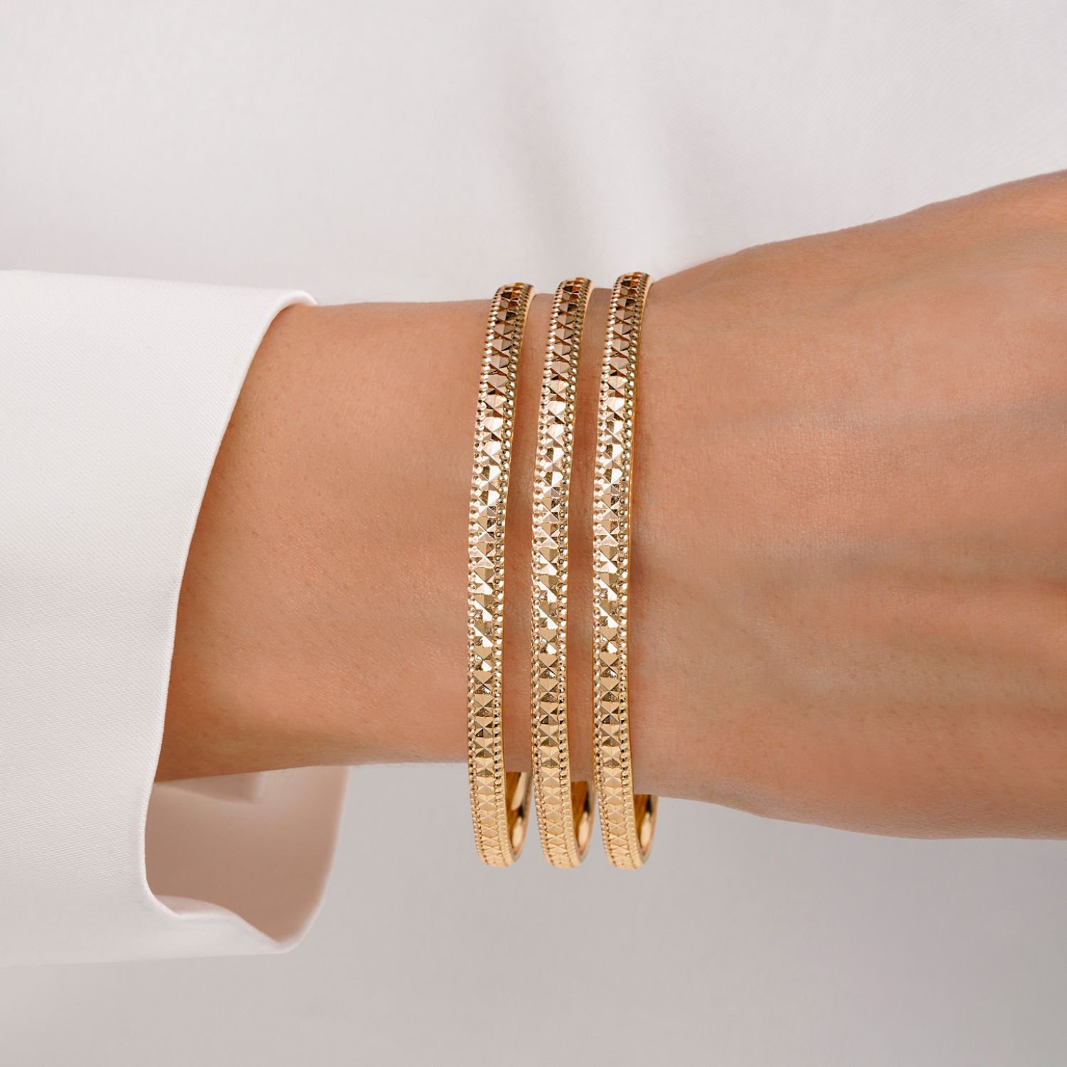 النگو 3 میل زنانه سایز 1 طلایی ضمانتی (بسته 3 عددی)