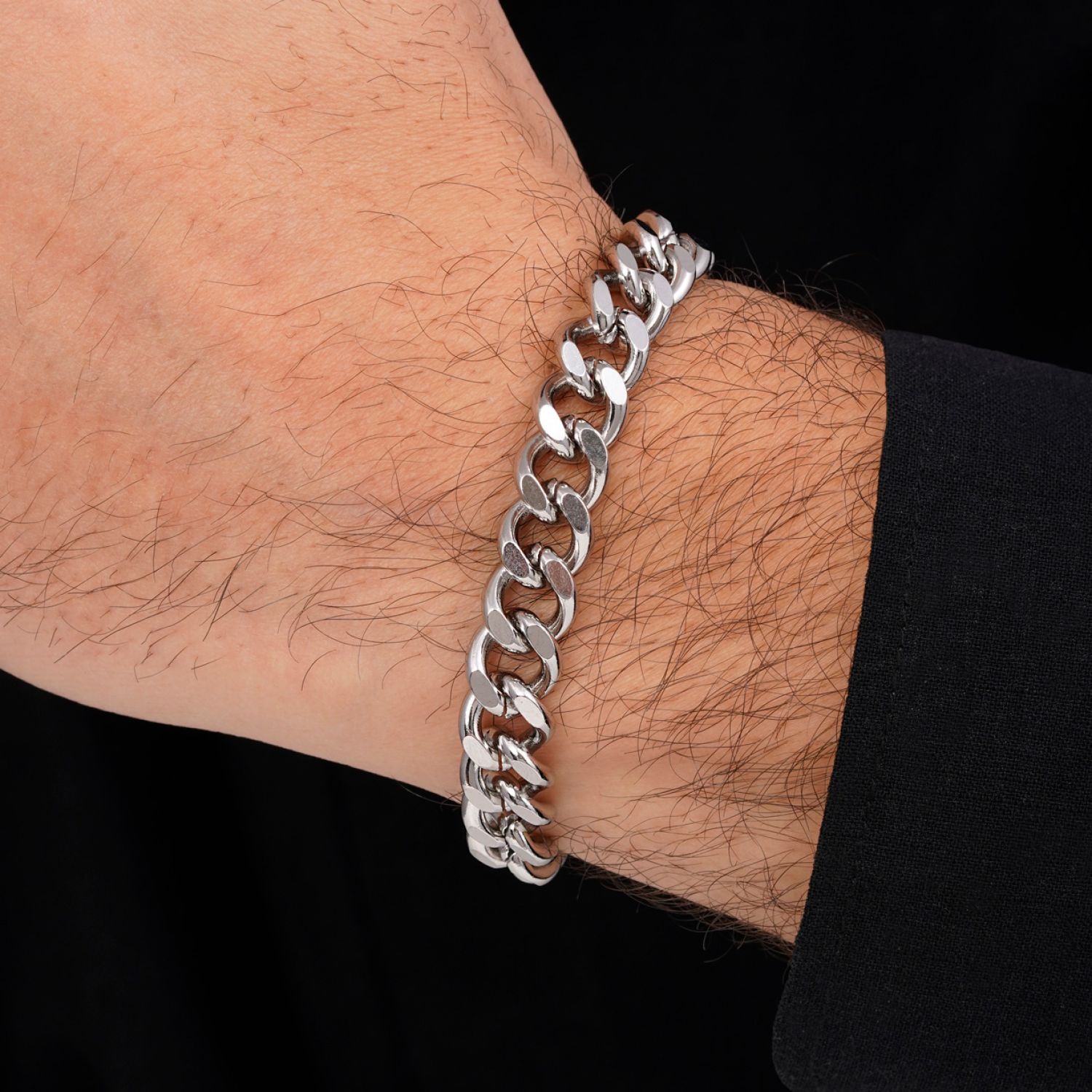 دستبند استیل 304 کارتیر تراش 10.4میل سفید