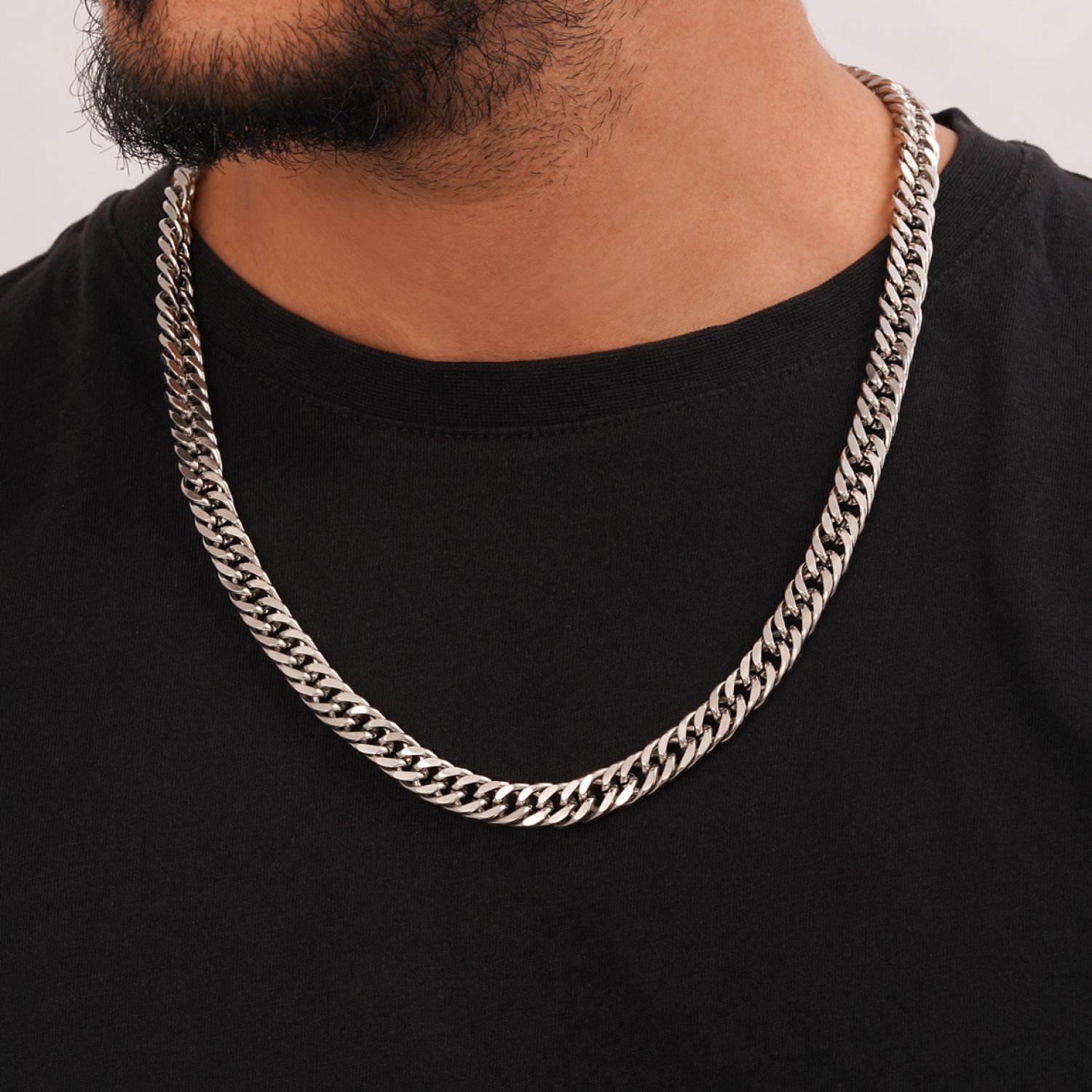 زنجیر استیل 304 کارتیر دوبل تراش سفید