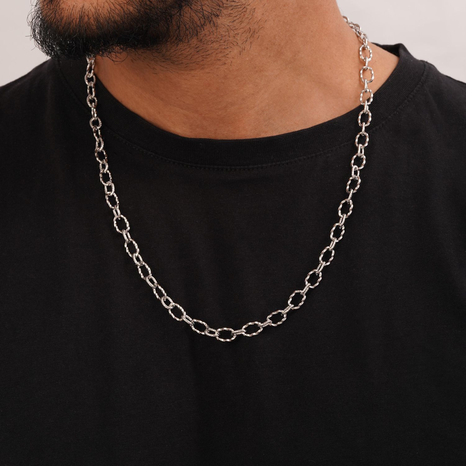 زنجیر طنابی استیل 304 نقره ای 